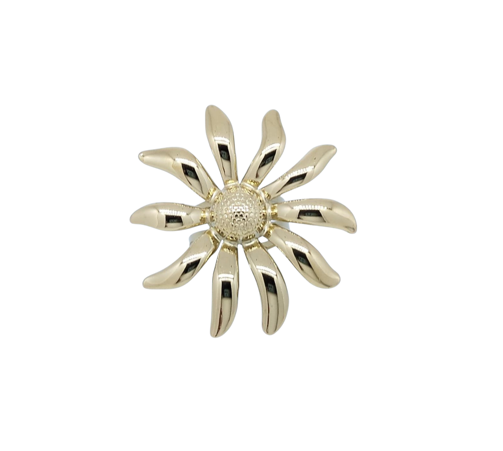 Anillo Dorado Girasol - Acero Inoxidable