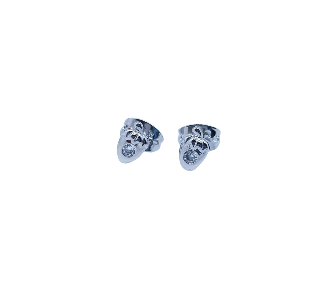 Aretes Plateados Fresa y Brillo - Acero Inoxidable