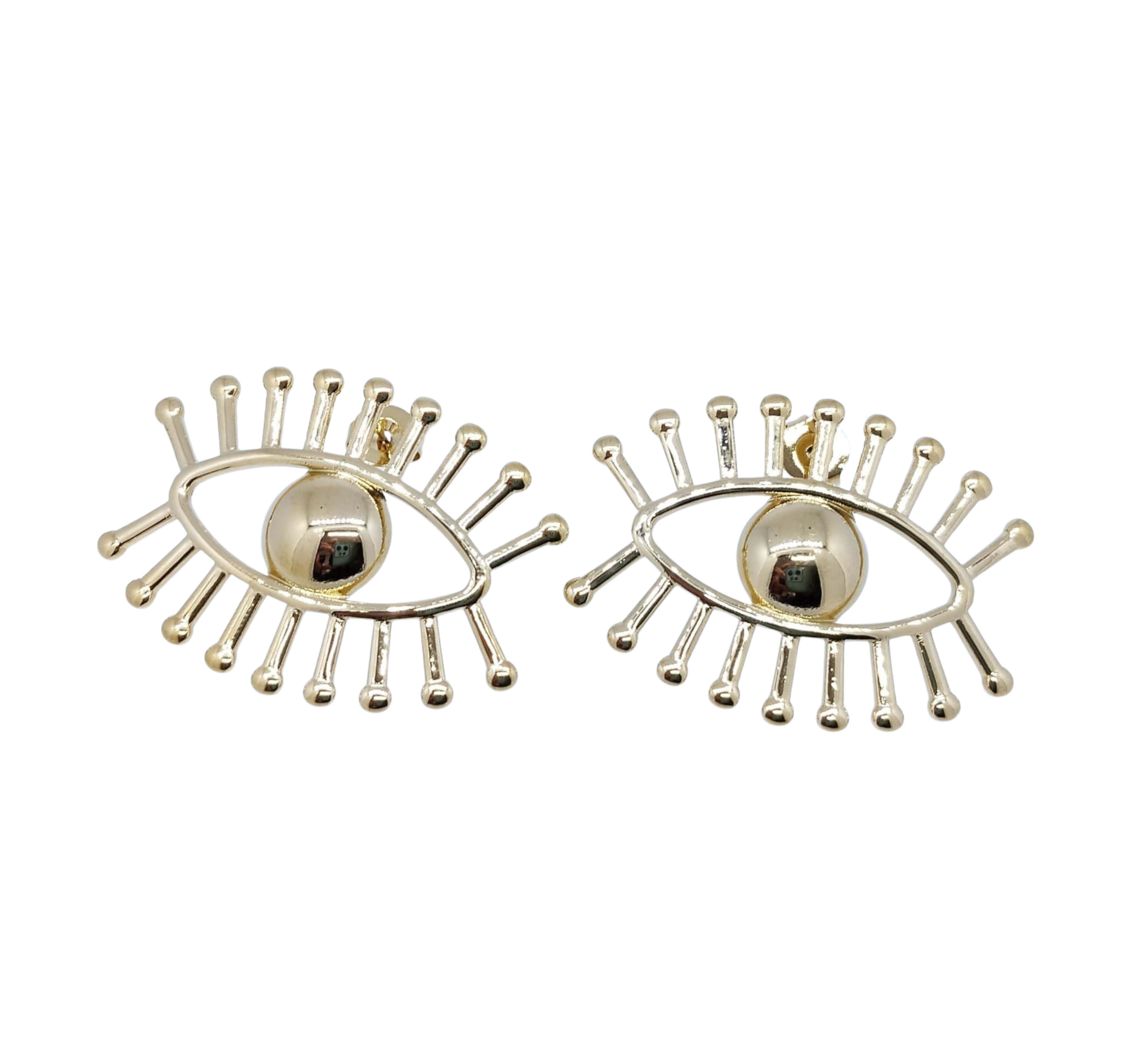 Aretes Dorados de Ojo Protector Moderno – Acero Inoxidable
