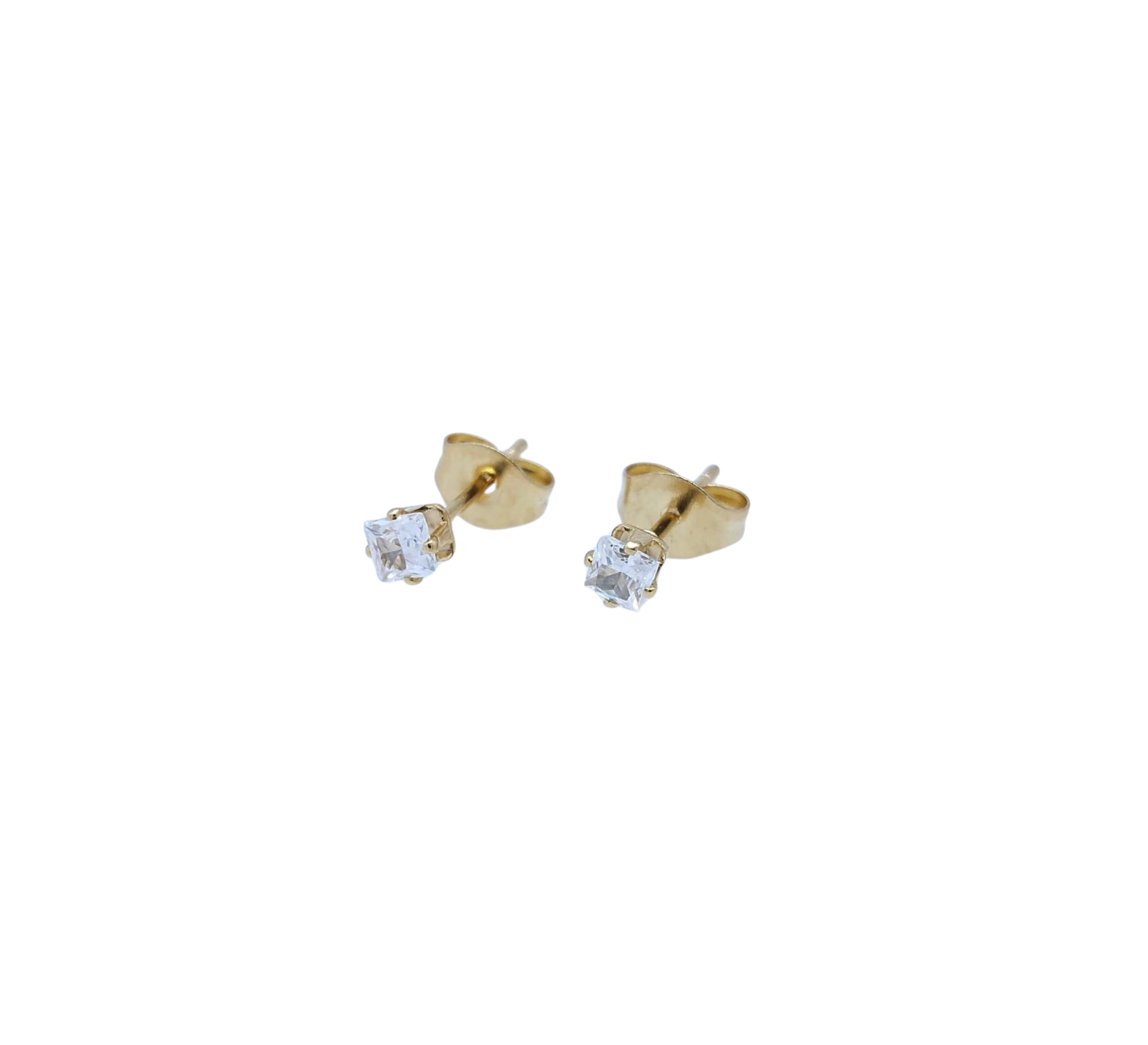 Aretes Dorados Pequeños Brillo Clásico - Acero Inoxidable