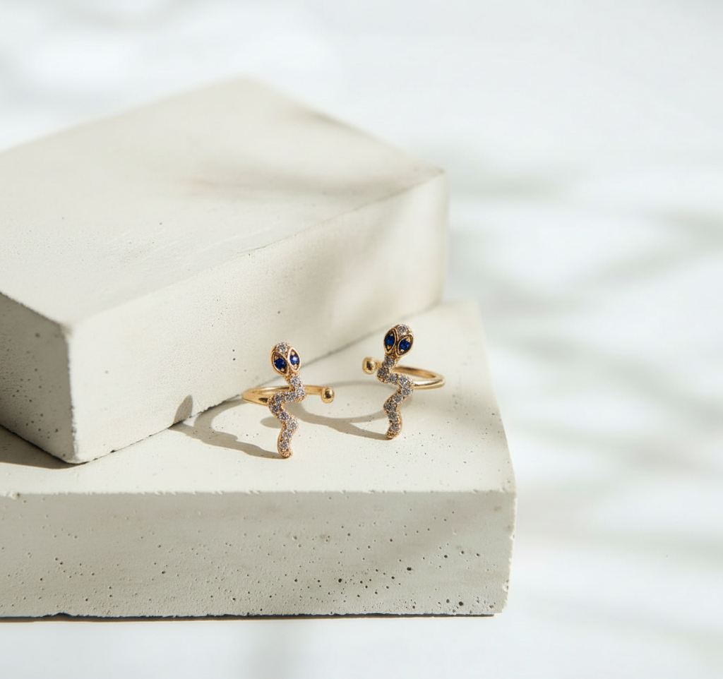 Simuladores Dorados de Serpiente con Brillos - Acero Inoxidable