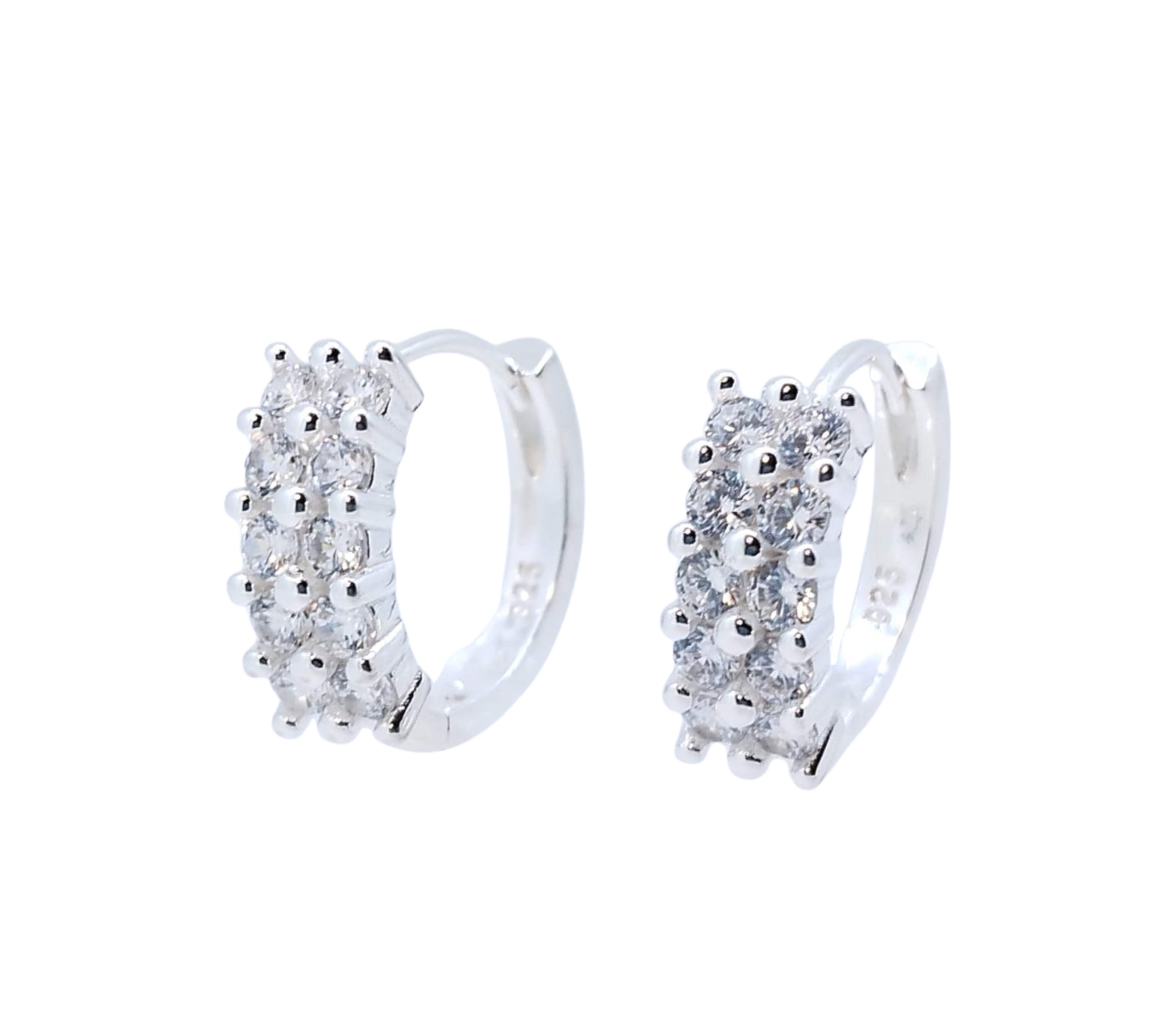 Aretes Mini Brillos y Bolitas Plateadas - Plata Italiana