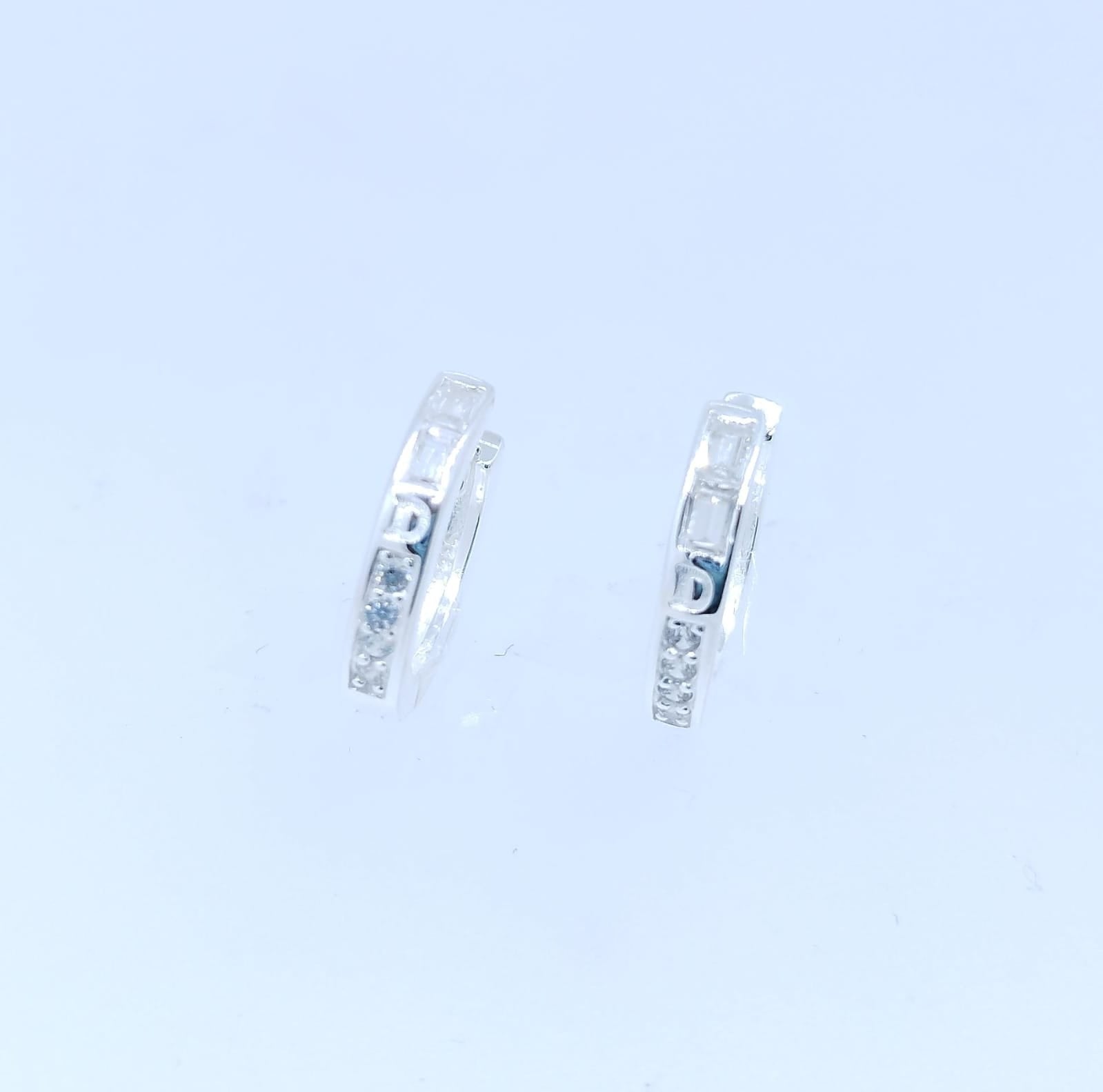 Arracada Plata 925 Brillos