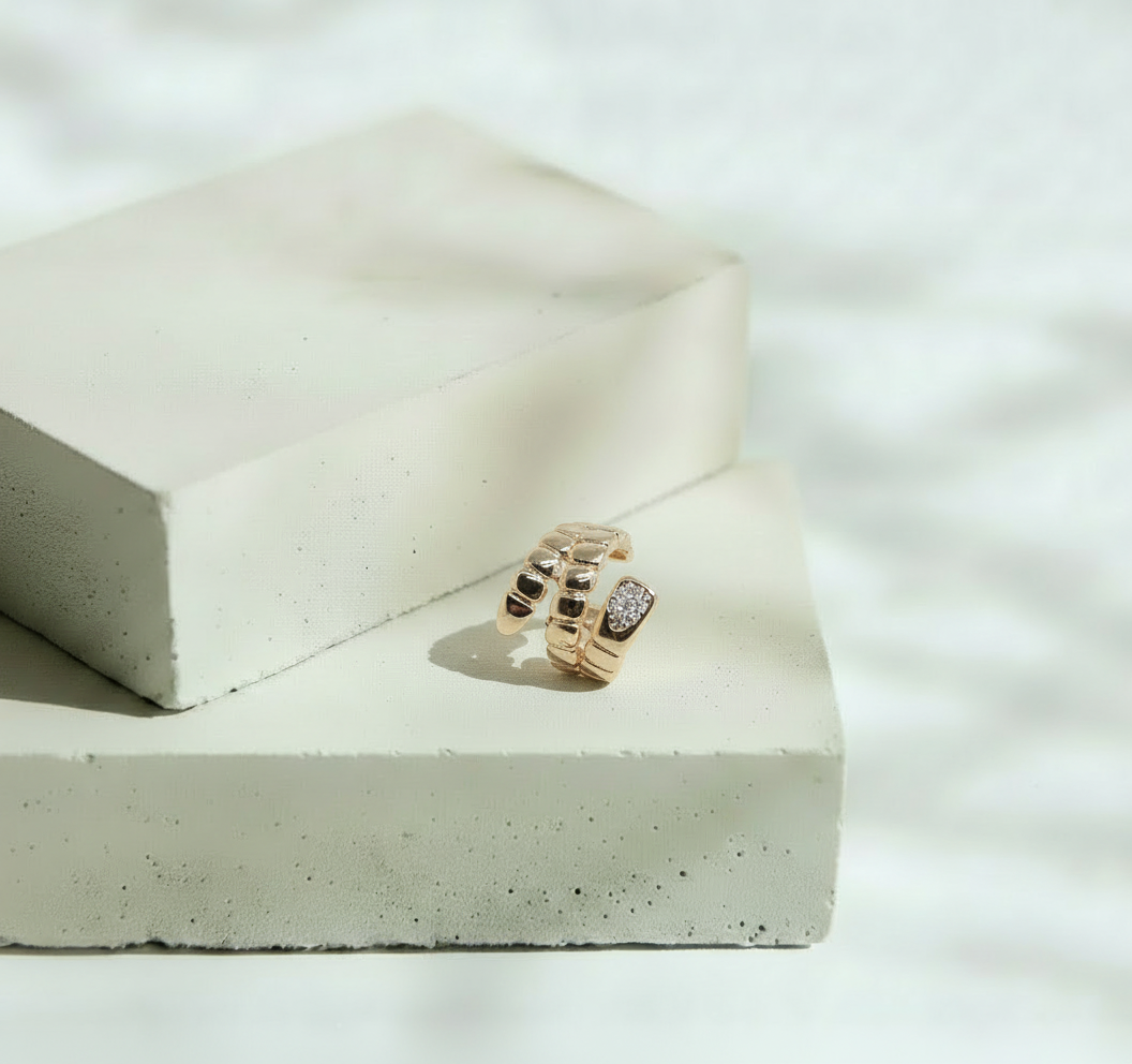 Simulador Bronce Estilo Serpiente con Brillos Mini - Oro Laminado