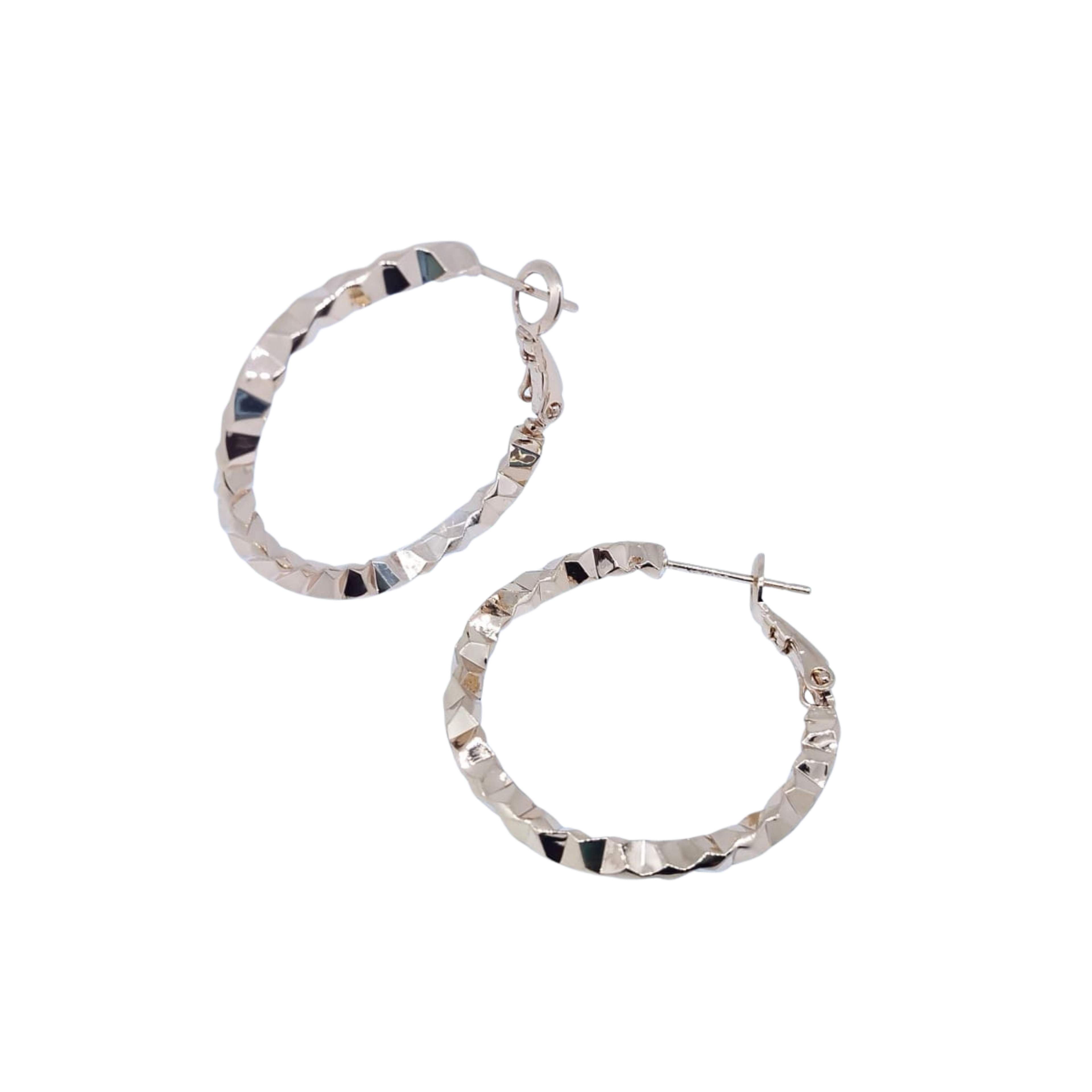 Arracadas Pequeñas Bronce Trenzadas Geométricas - Oro Laminado