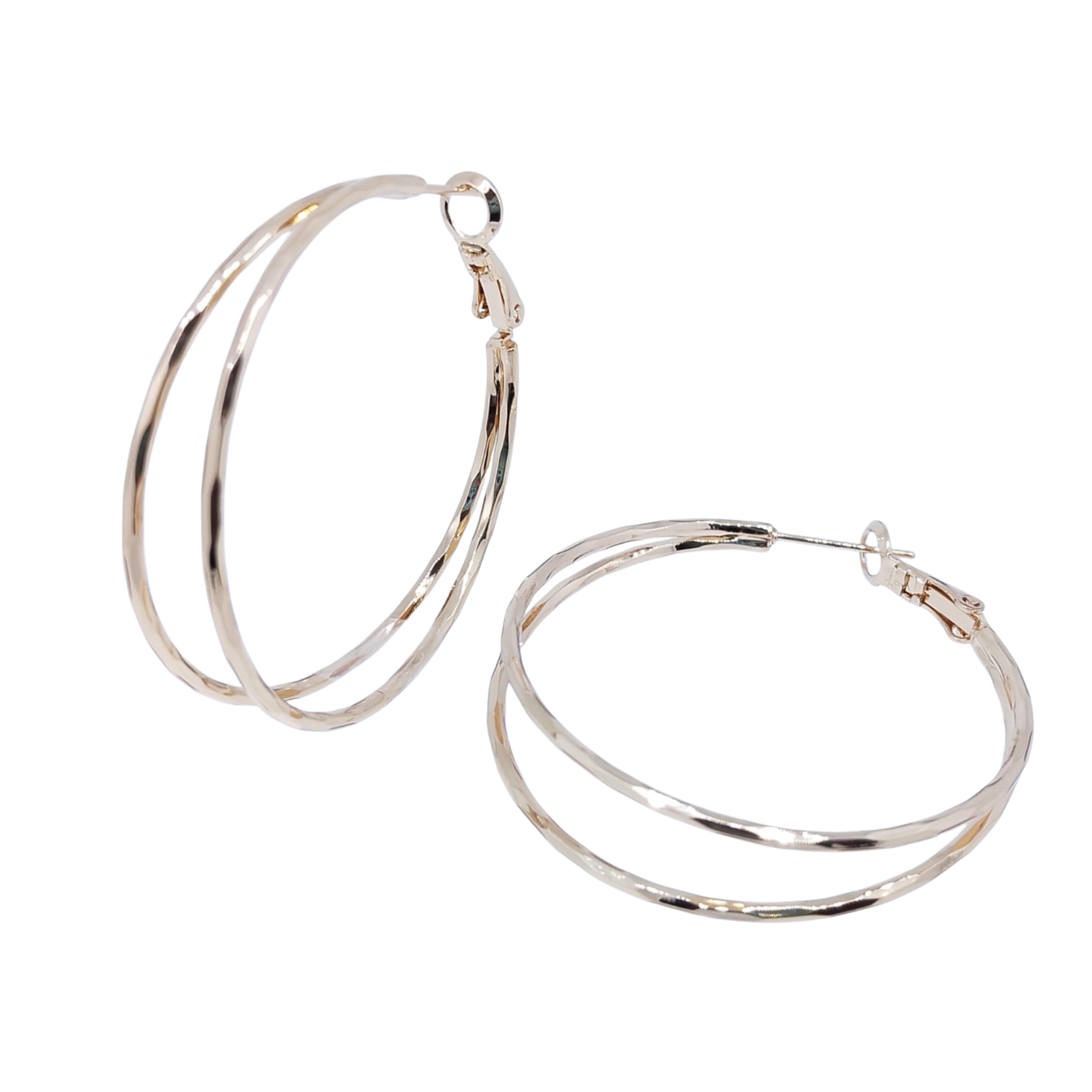 Arracadas Bronce Estilo Doble - Oro Laminado