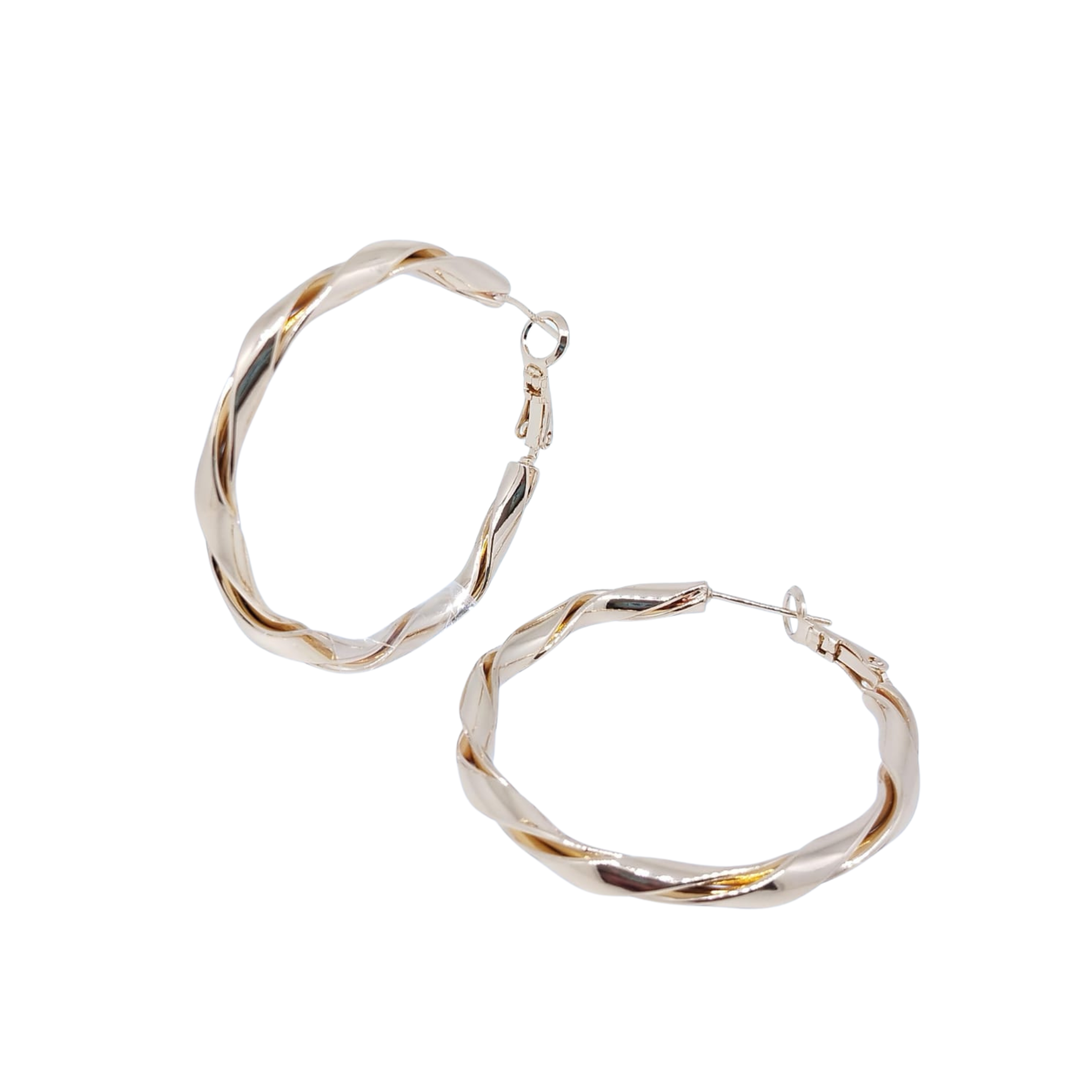 Arracadas Pequeñas Bronce Trenzadas Delicadas - Oro Laminado