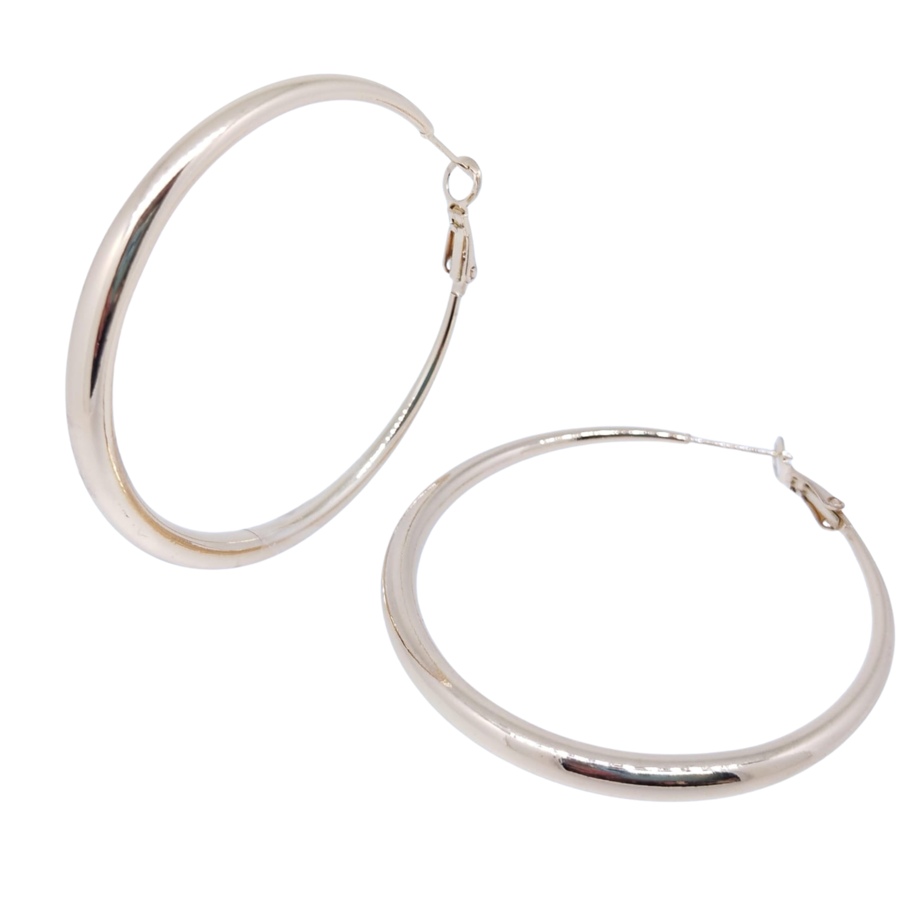 Arracadas Medianas Bronce Lisas Clásicas - Oro Laminado