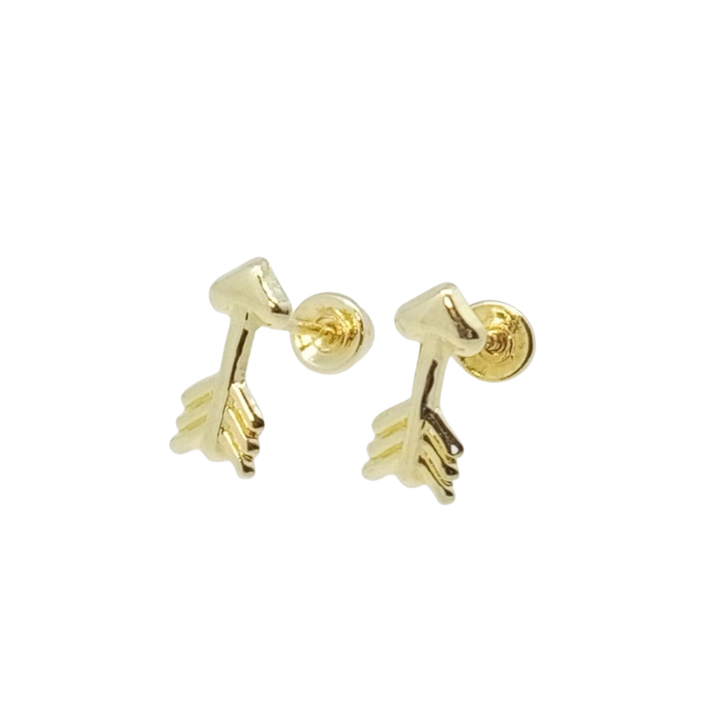 Aretes Dorados Flechita – Oro 10 KL