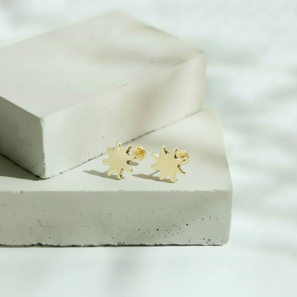 Aretes Dorados Sol – Oro 10 KL