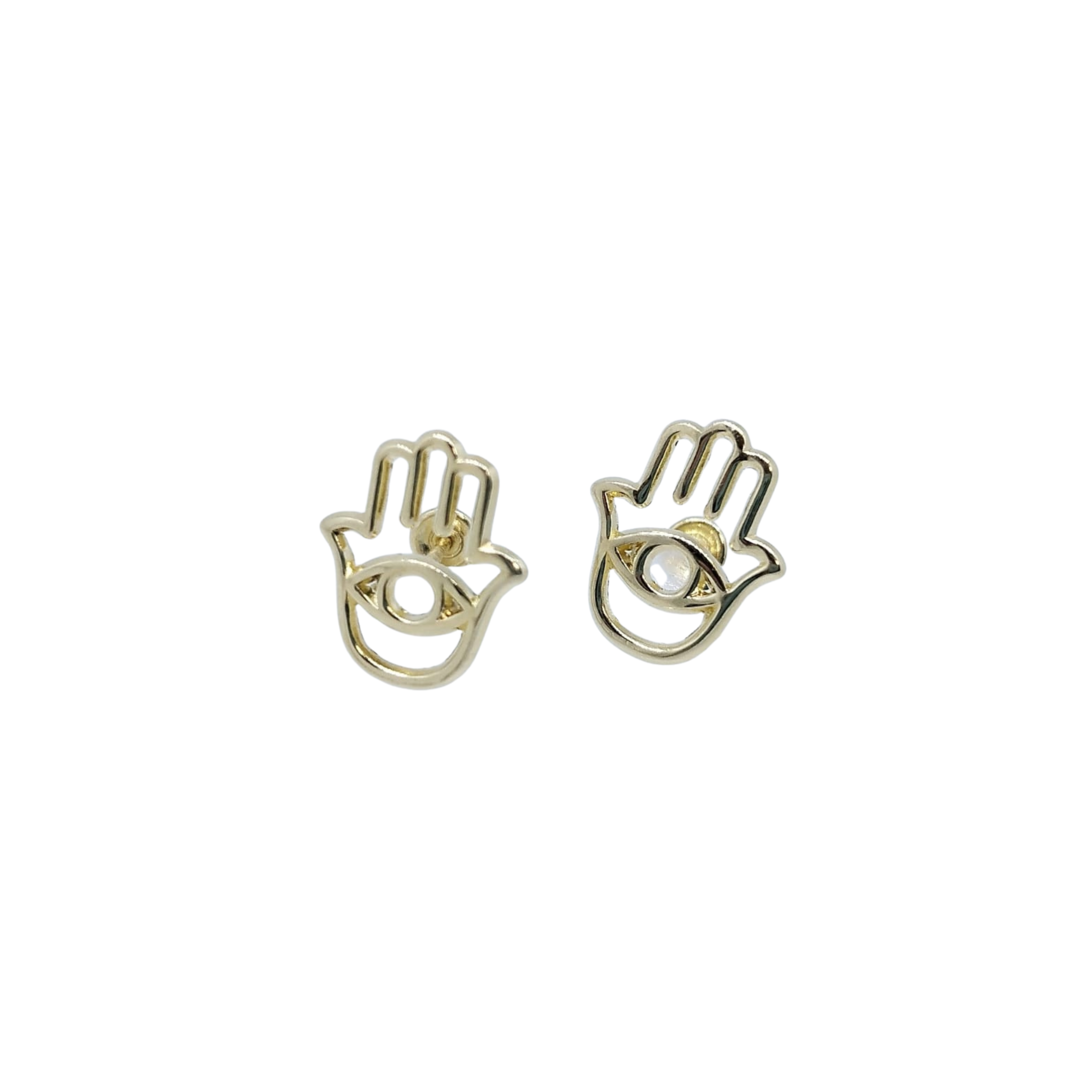 Aretes Dorados Mano de Fátima – Oro 10 KL