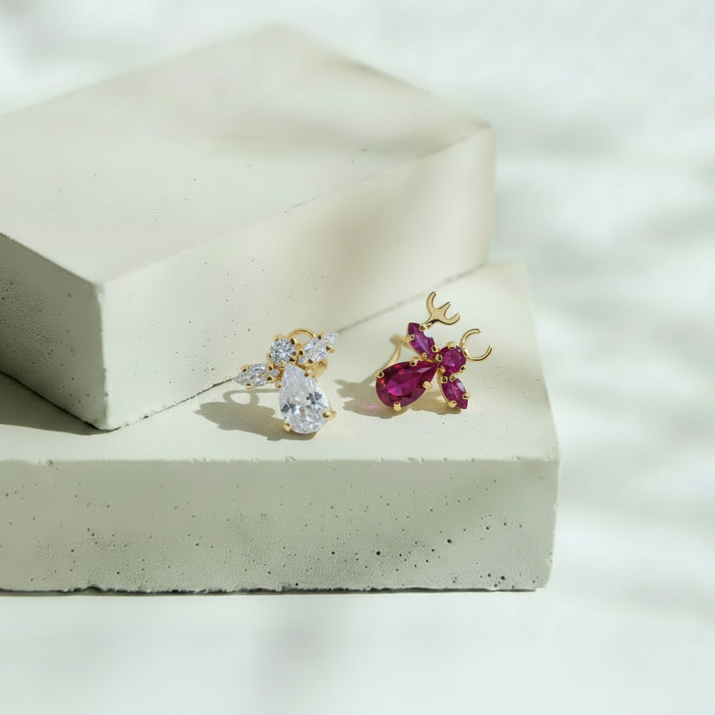 Aretes Dorados de Conciencia Angelito y Diablito – Oro 10 KL