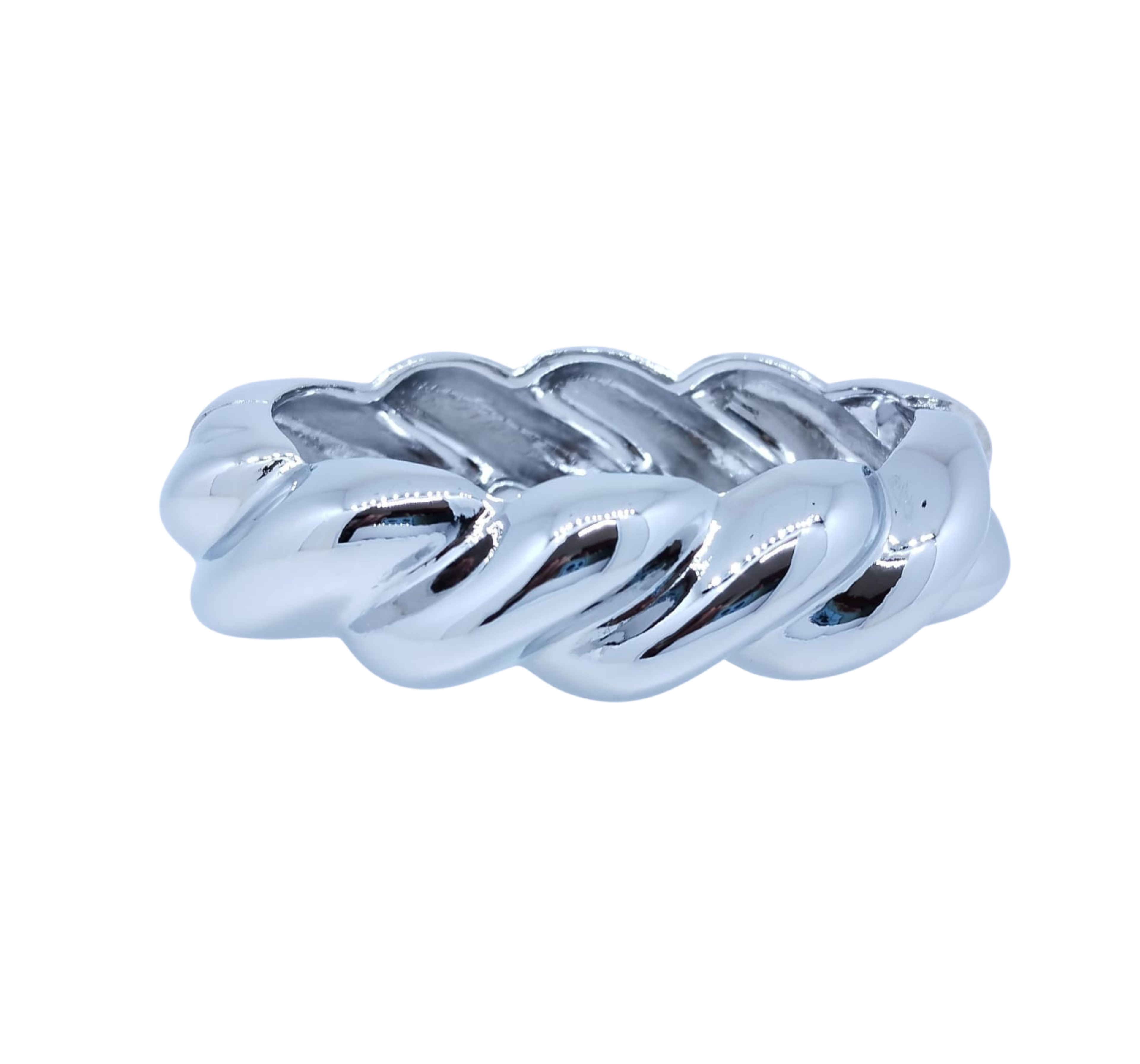 Brazalete plateado formas en diagonal - Acero Inoxidable