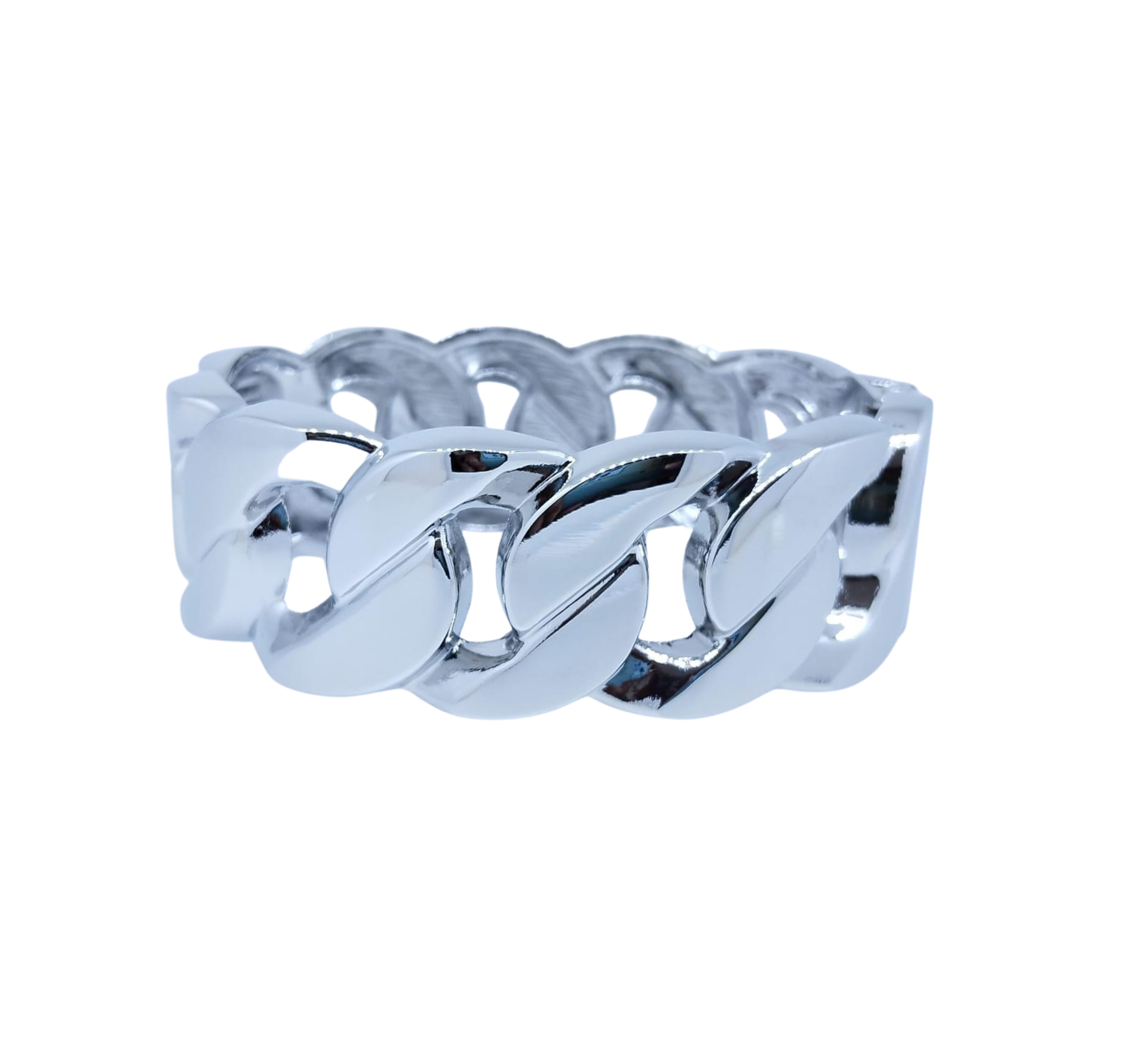 Brazalete plateado eslabones gruesos - Acero Inoxidable