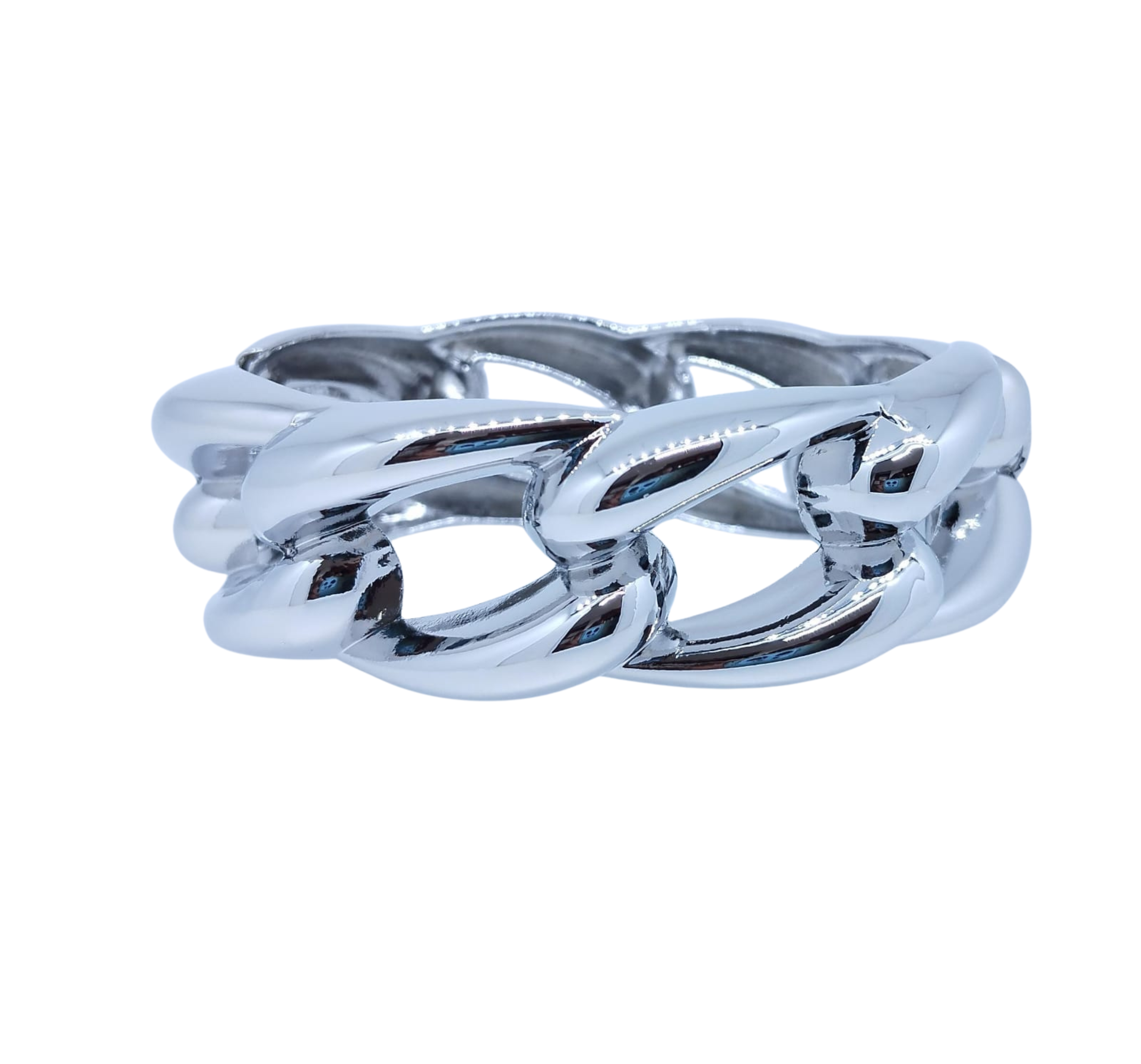 Brazalete plateado eslabones alargados - Acero Inoxidable