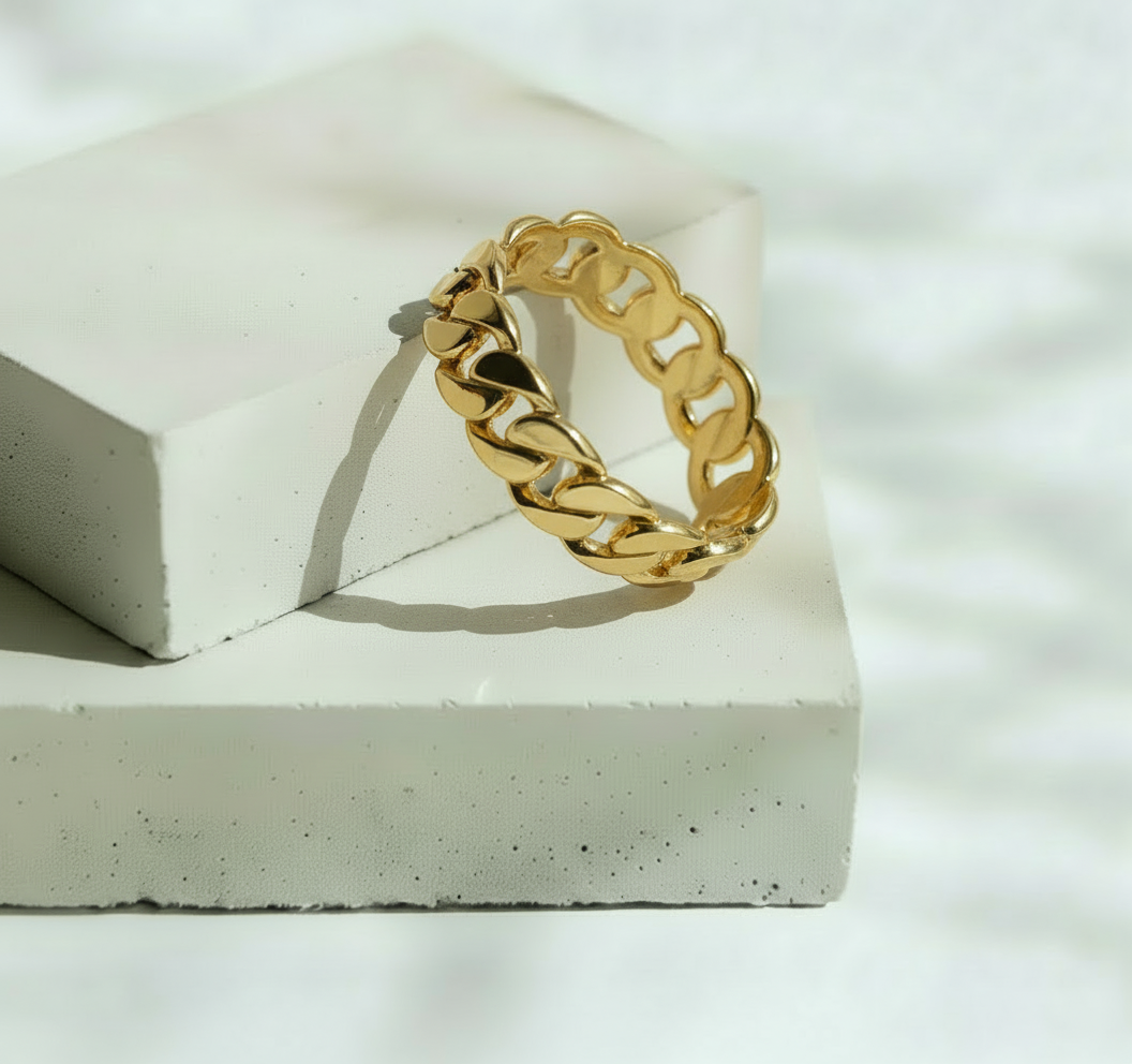 Brazalete dorado eslabones gruesos - Acero Inoxidable