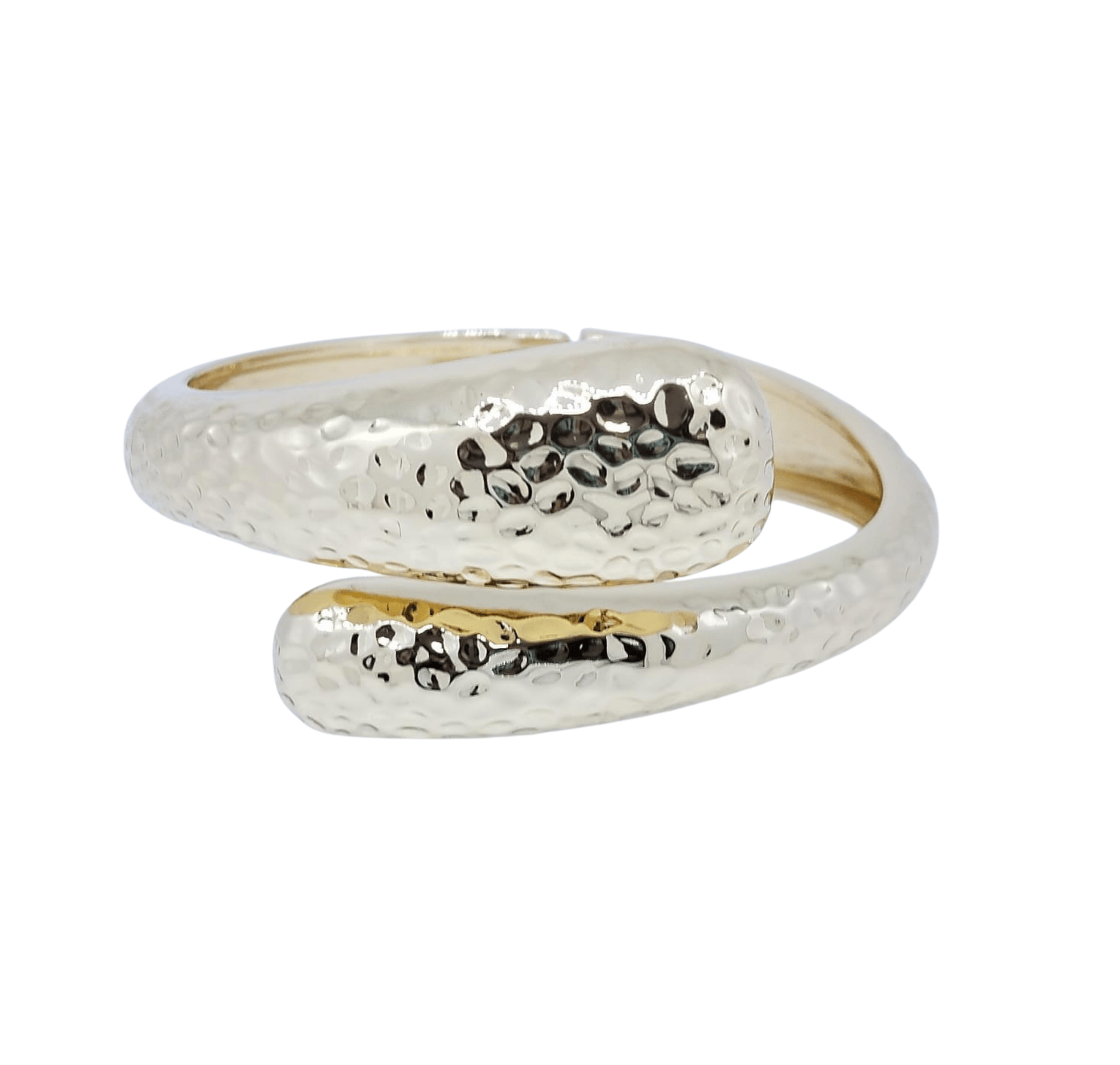 Brazalete Dorado de Gotas Cruzadas Elegantes - Acero Inoxidable