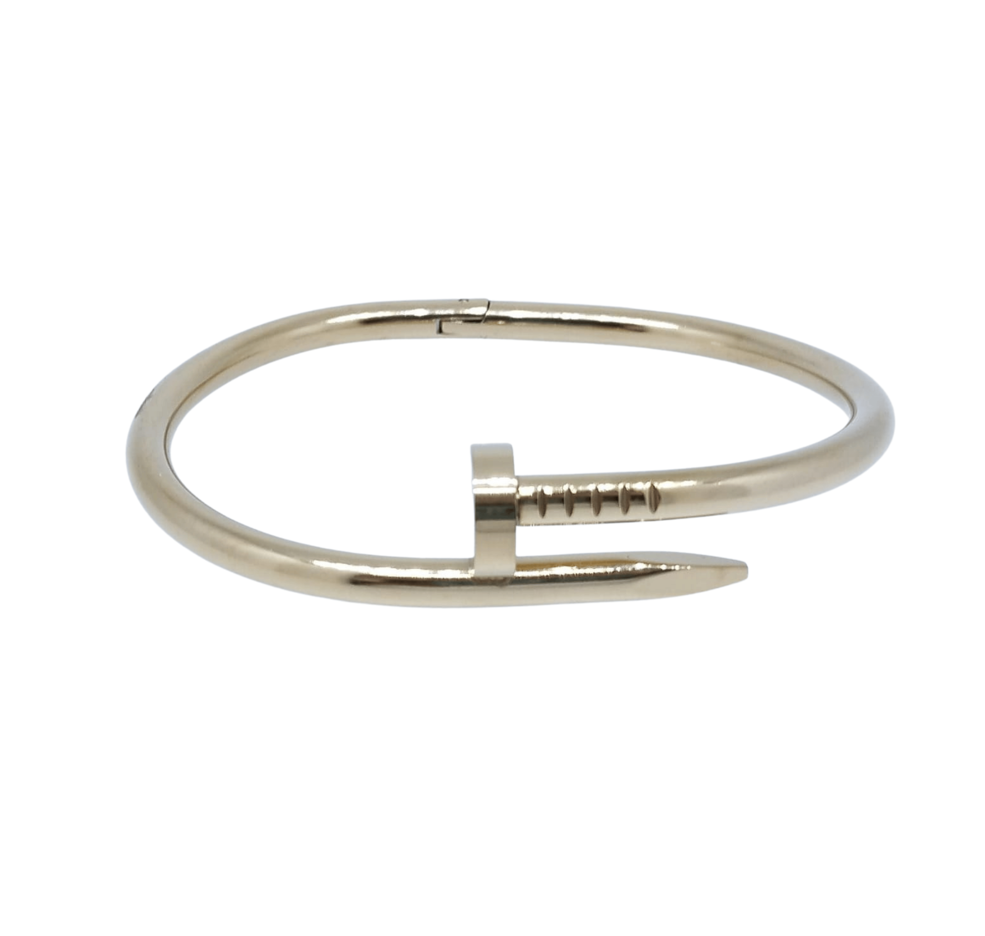 Brazalete de Clavo Cruzado Dorado Trendy - Acero Inoxidable