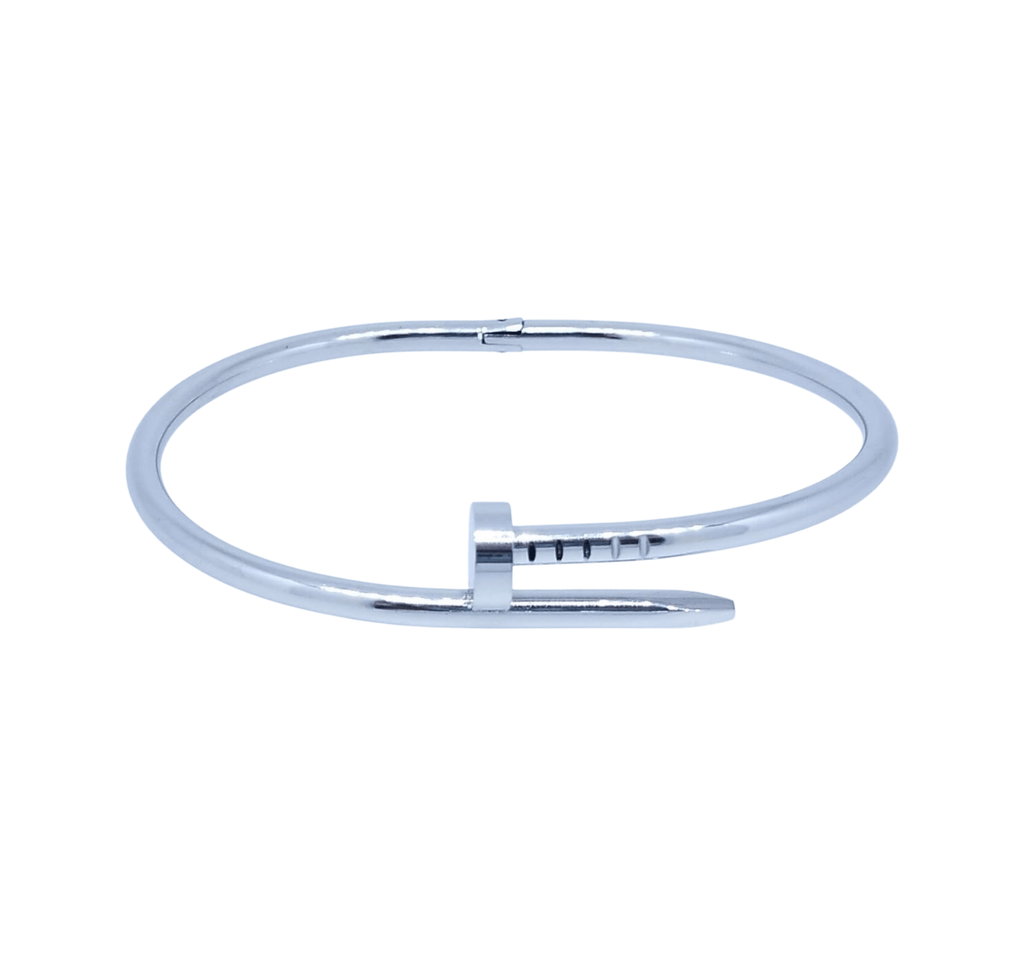 Brazalete de Clavo Plateado Minimal Chic - Acero Inoxidable