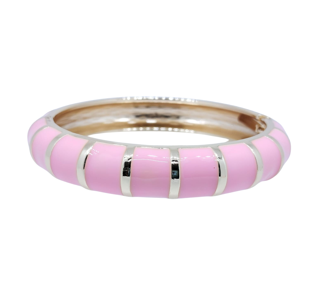 Brazalete rectángulos rosas - Acero Inoxidable