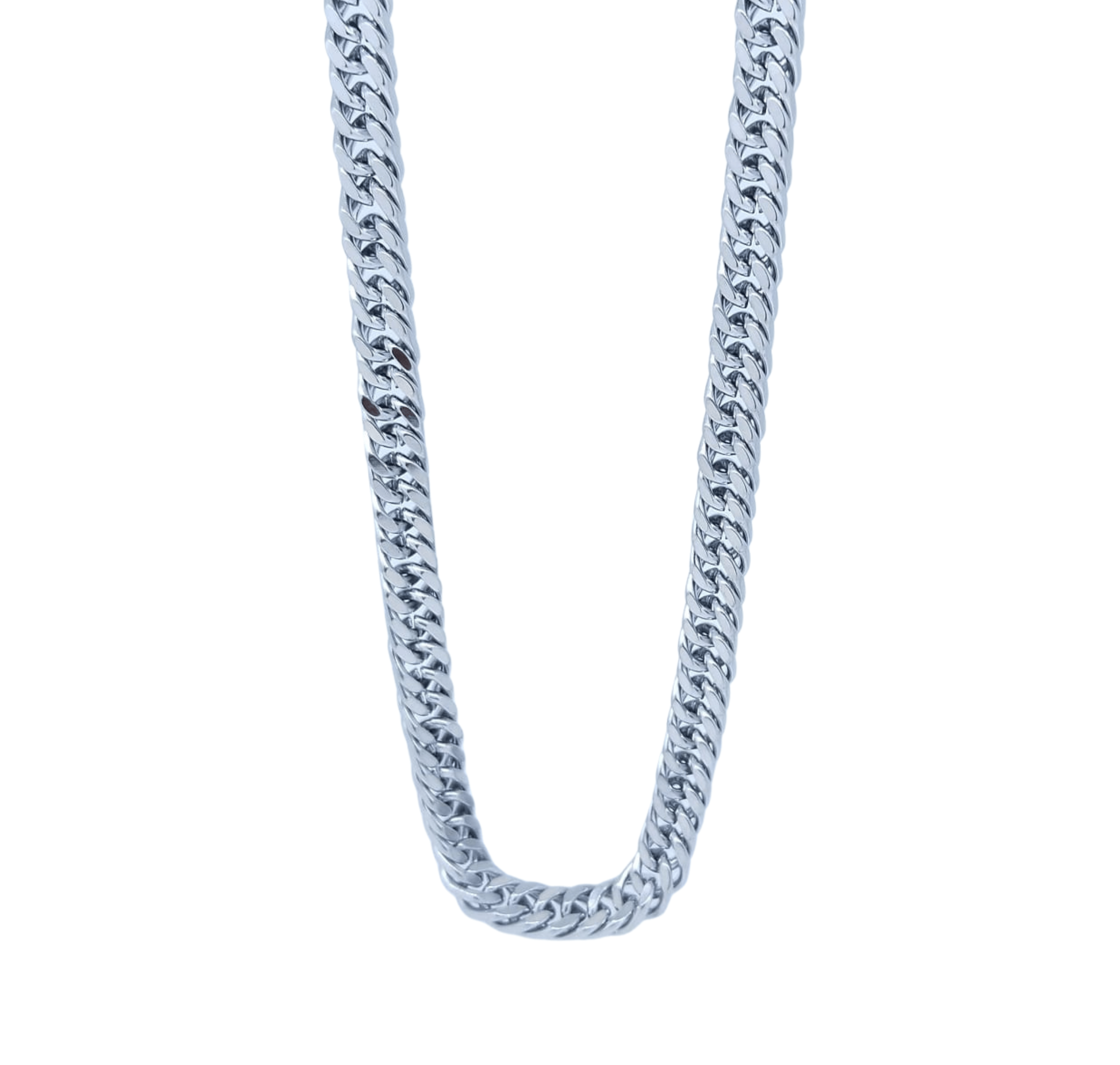 Cadena Plateada de Eslabones Entrelazados Elegantes - Acero Inoxidable