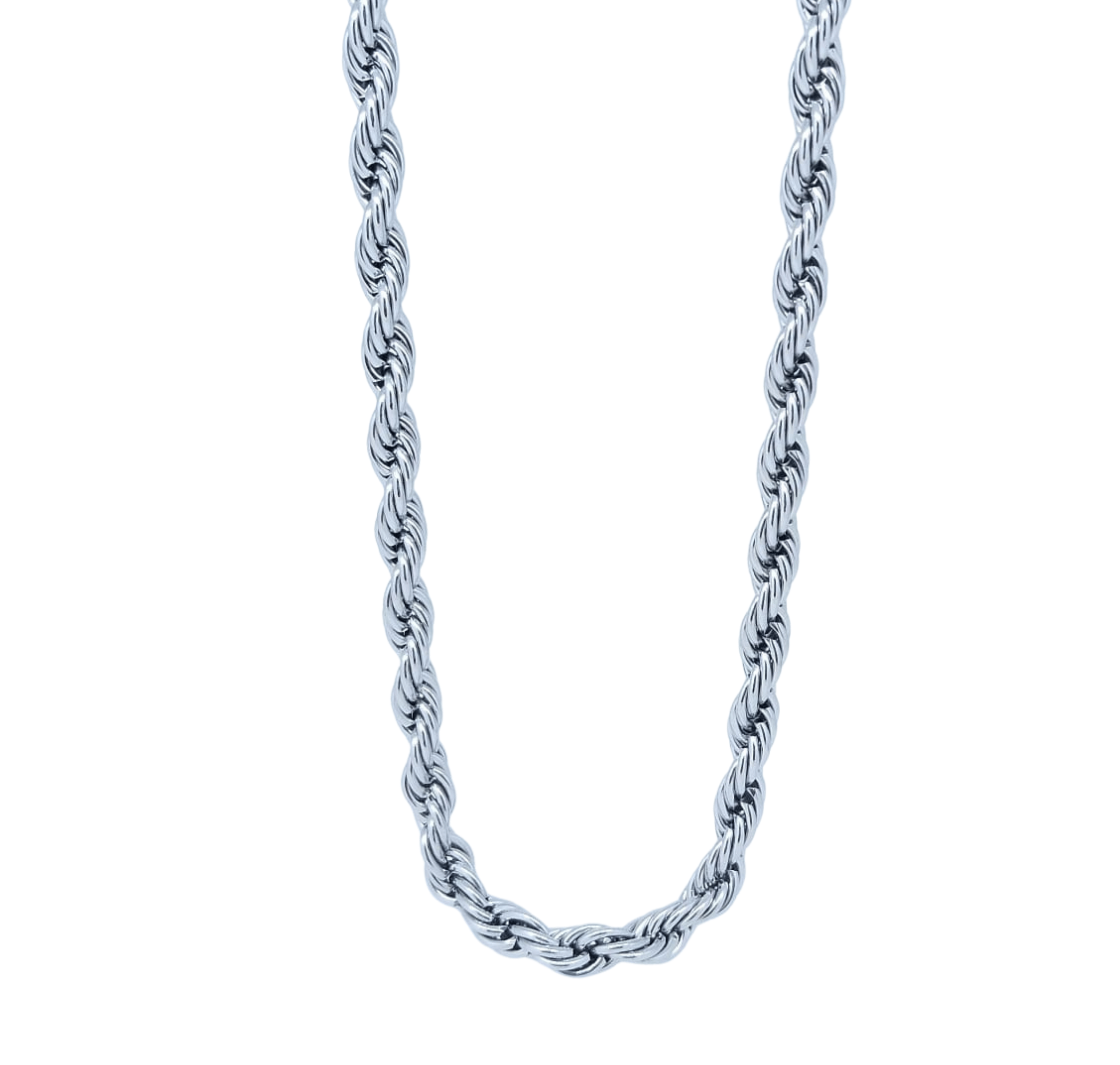Cadena Plateada Estilo Trenzada - Acero Inoxidable