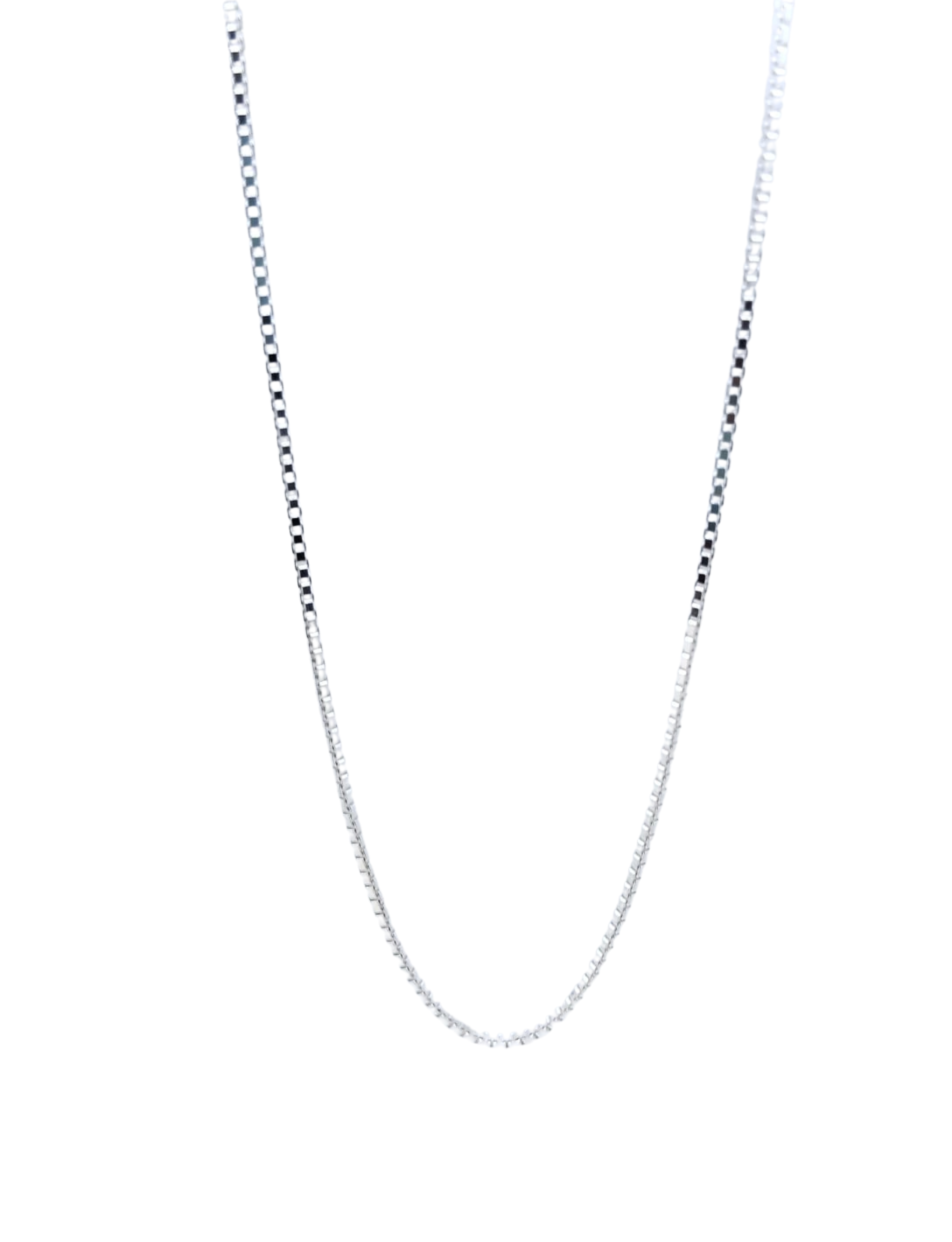 Cadena Plateada Cubito 45 cm - Plata Italiana