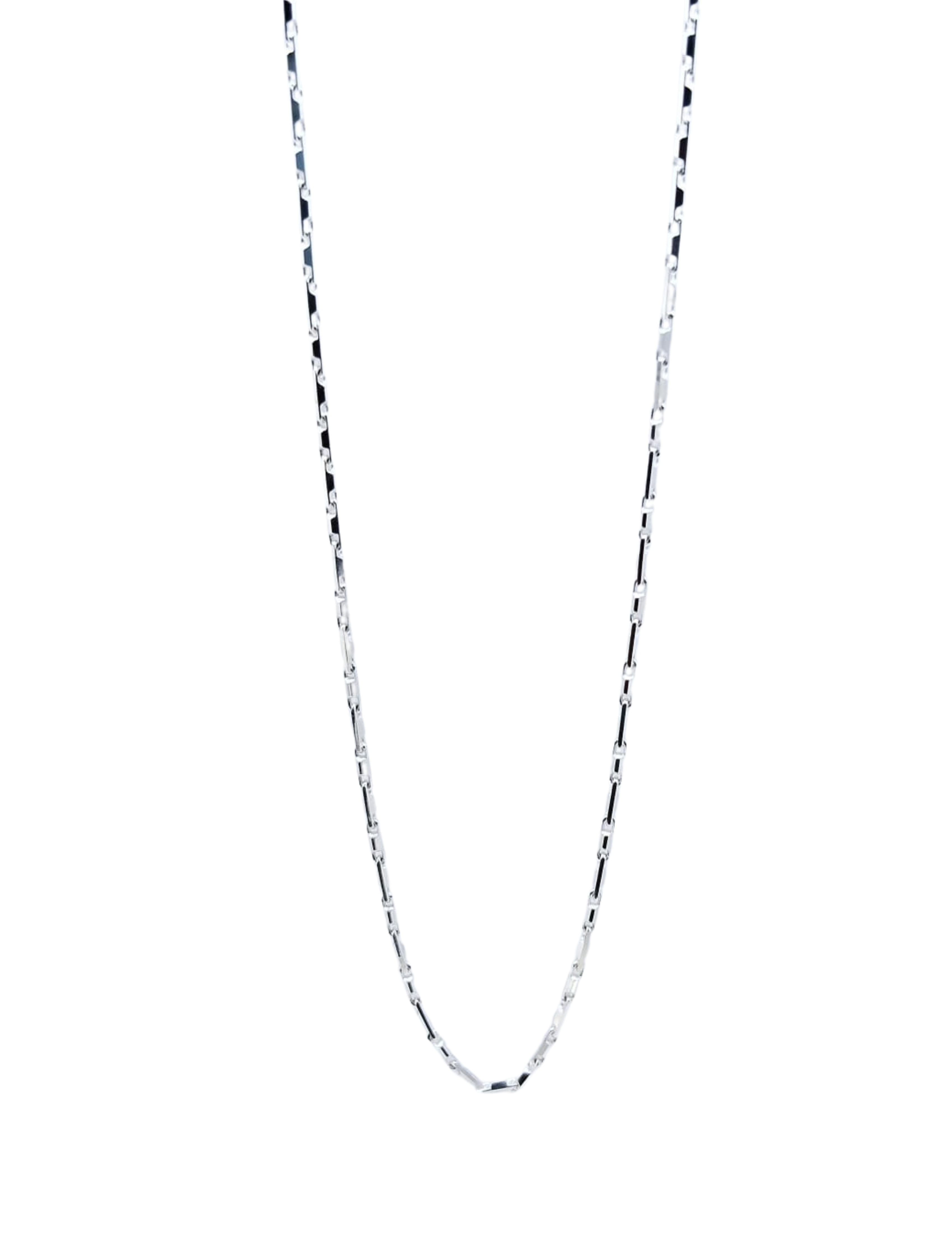 Cadena Plateada Rígida 45 cm - Plata Italiana