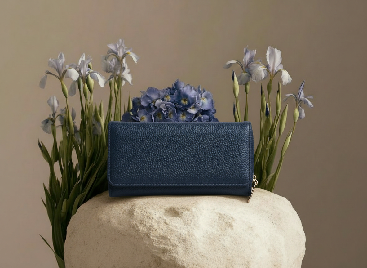 Cartera para Dama Color Negro con Textura - Vinipiel