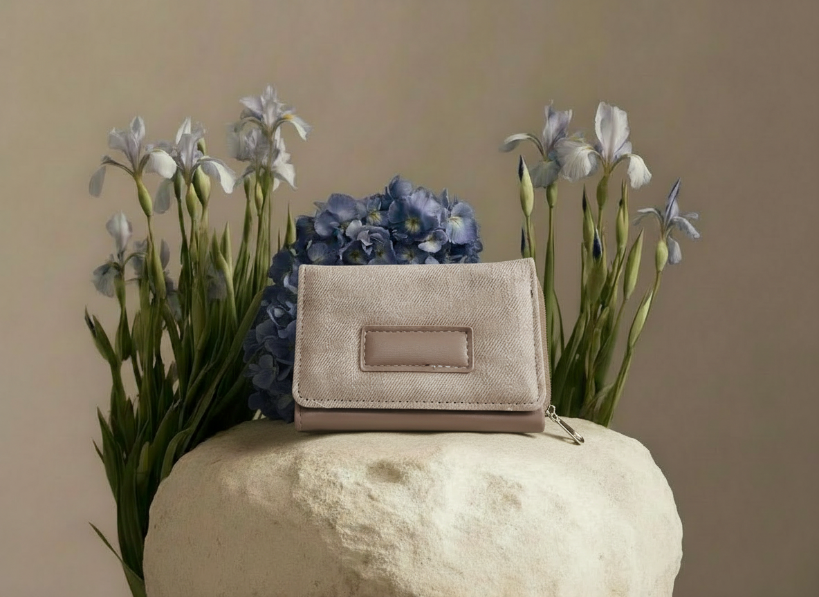 Cartera para Dama Color Marrón con Rectángulo Liso al Centro Inferior - Vinipiel