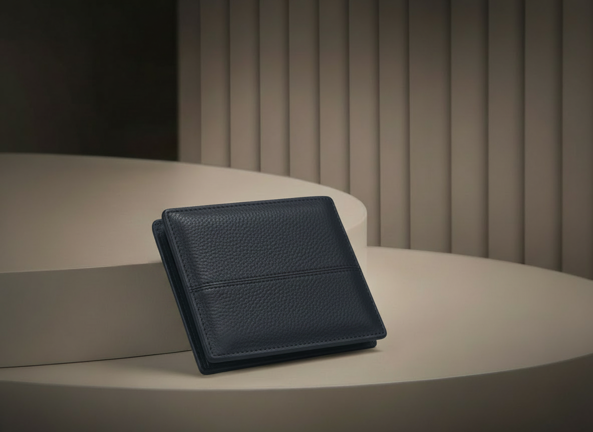 Cartera para Caballero División Color Negro - Vinipiel