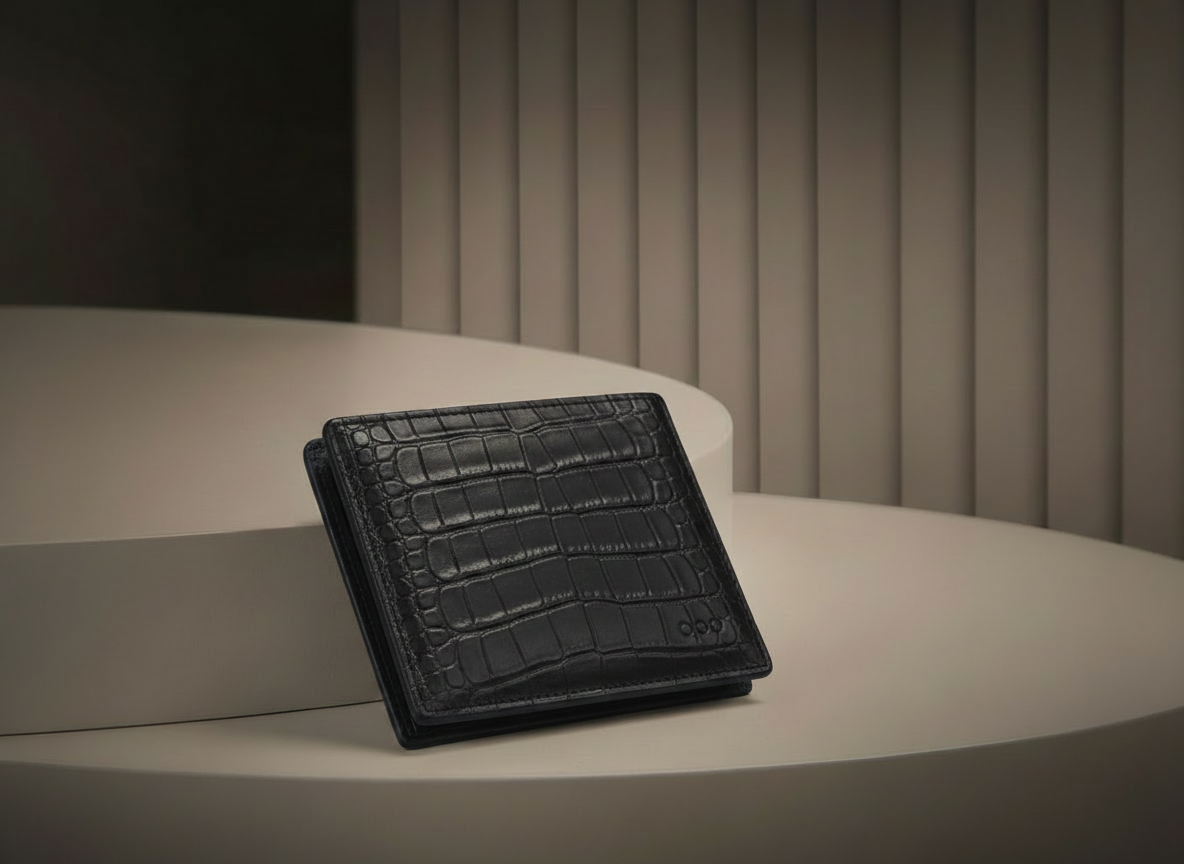 Cartera para Caballero Color Negro Texturizado - Vinipiel