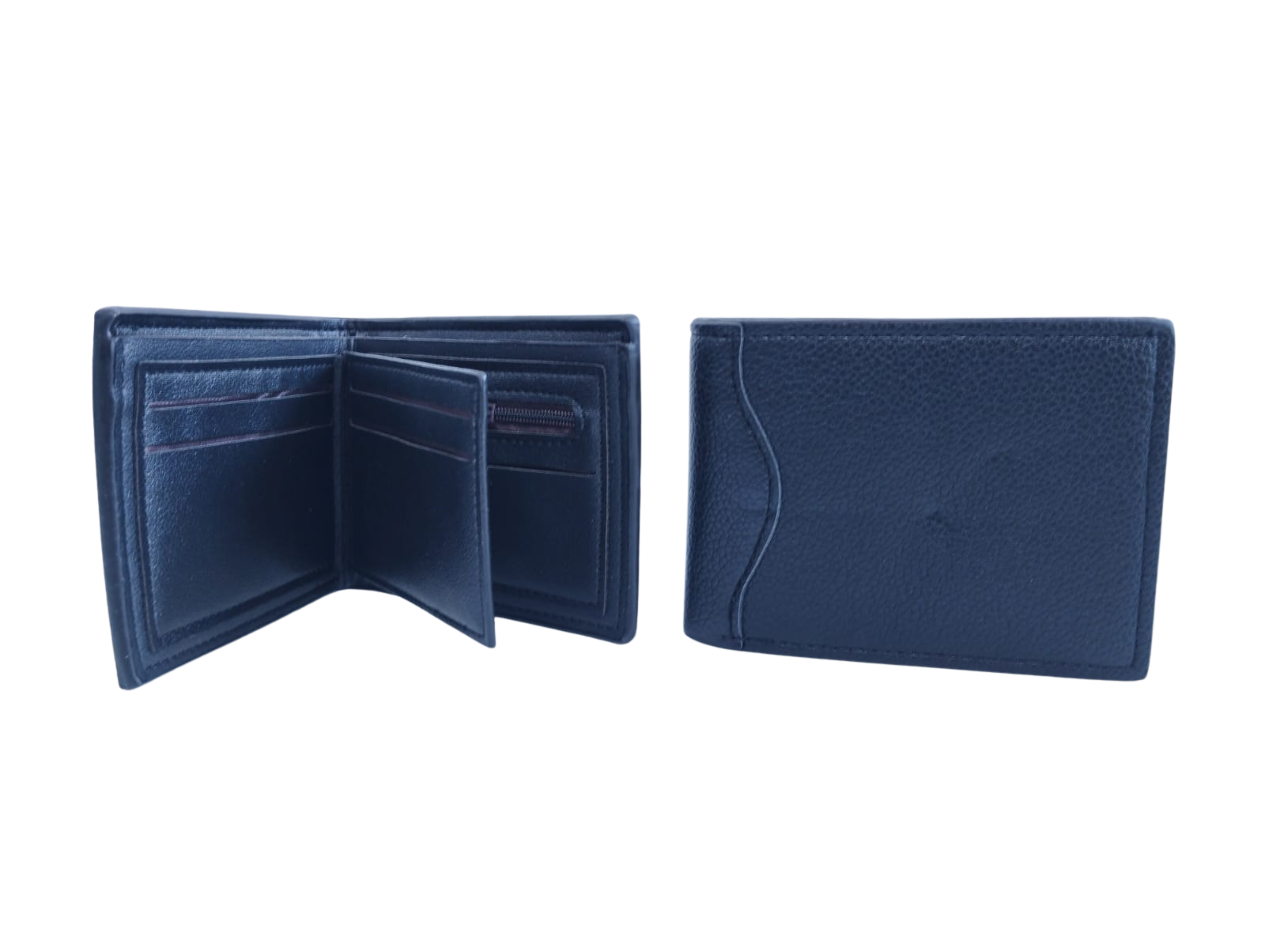 Cartera para Caballero Color Negro con Curvatura en Lateral - Vinipiel