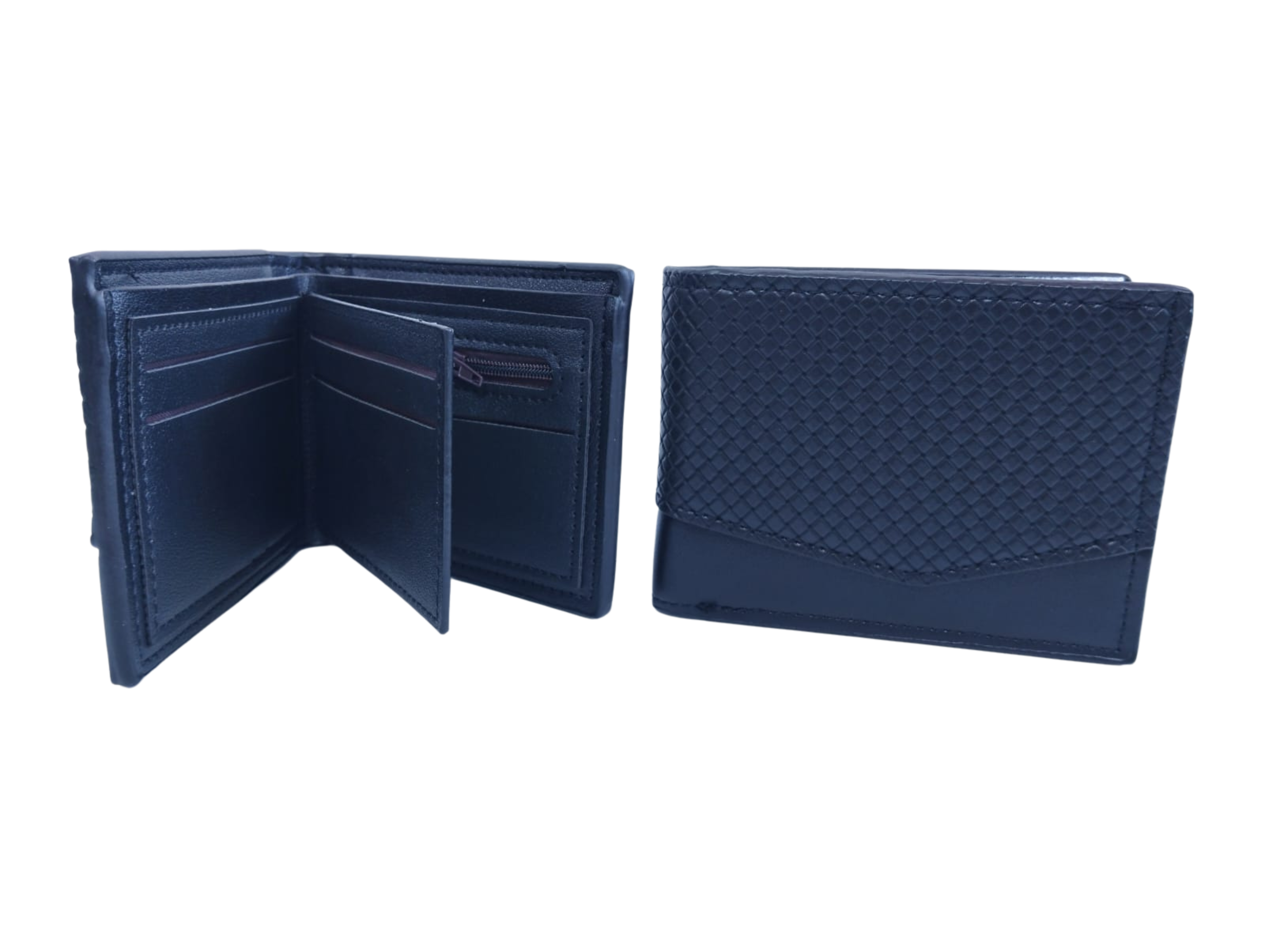 Cartera para Caballero Color Negro Diseño en V - Vinipiel