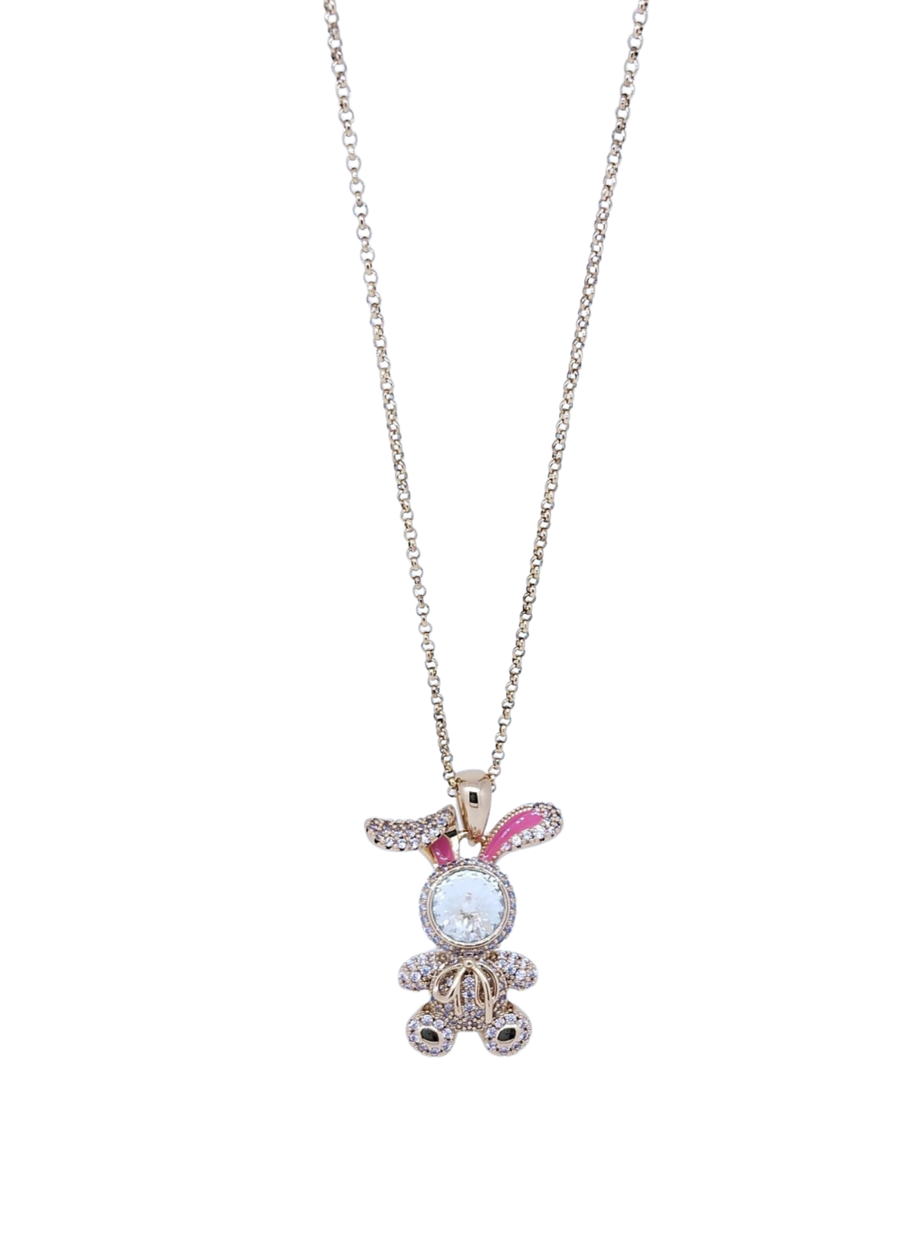 Collar Dorado con Dije de Conejito con Brillos – Oro Laminado