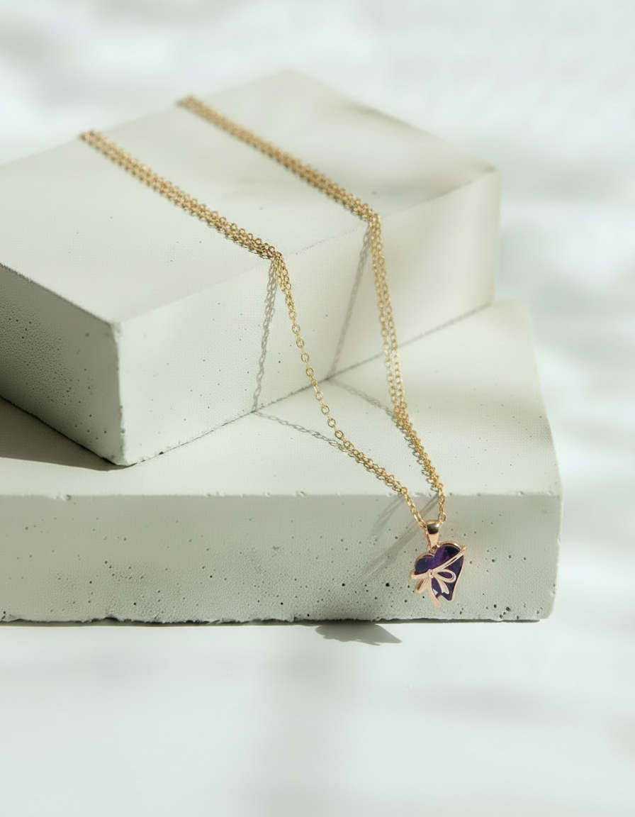 Collar Dorado con Dije de Corazón Regalo – Oro Laminado