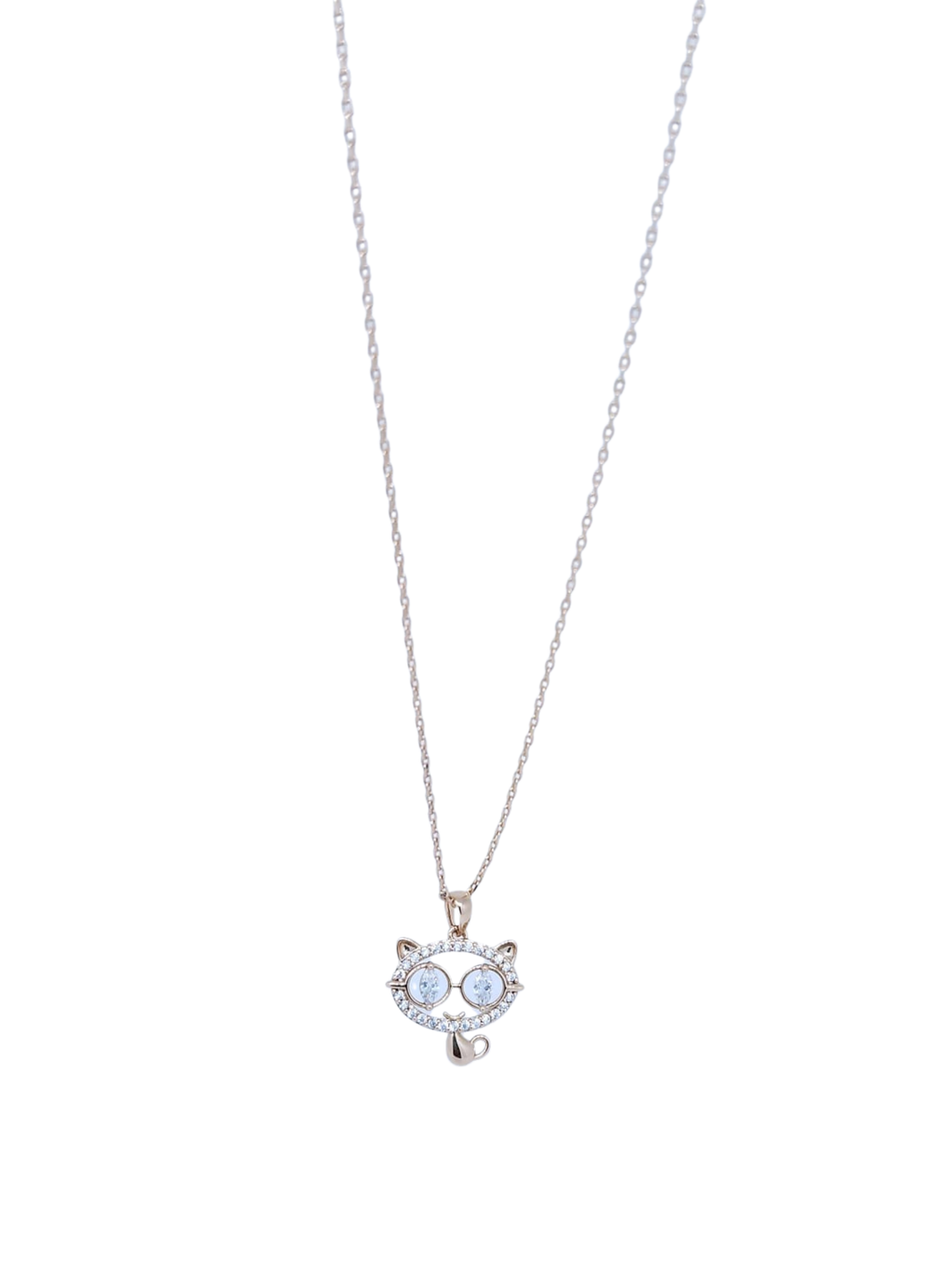 Collar Dorado con Dije de Gatito con Brillos – Oro Laminado