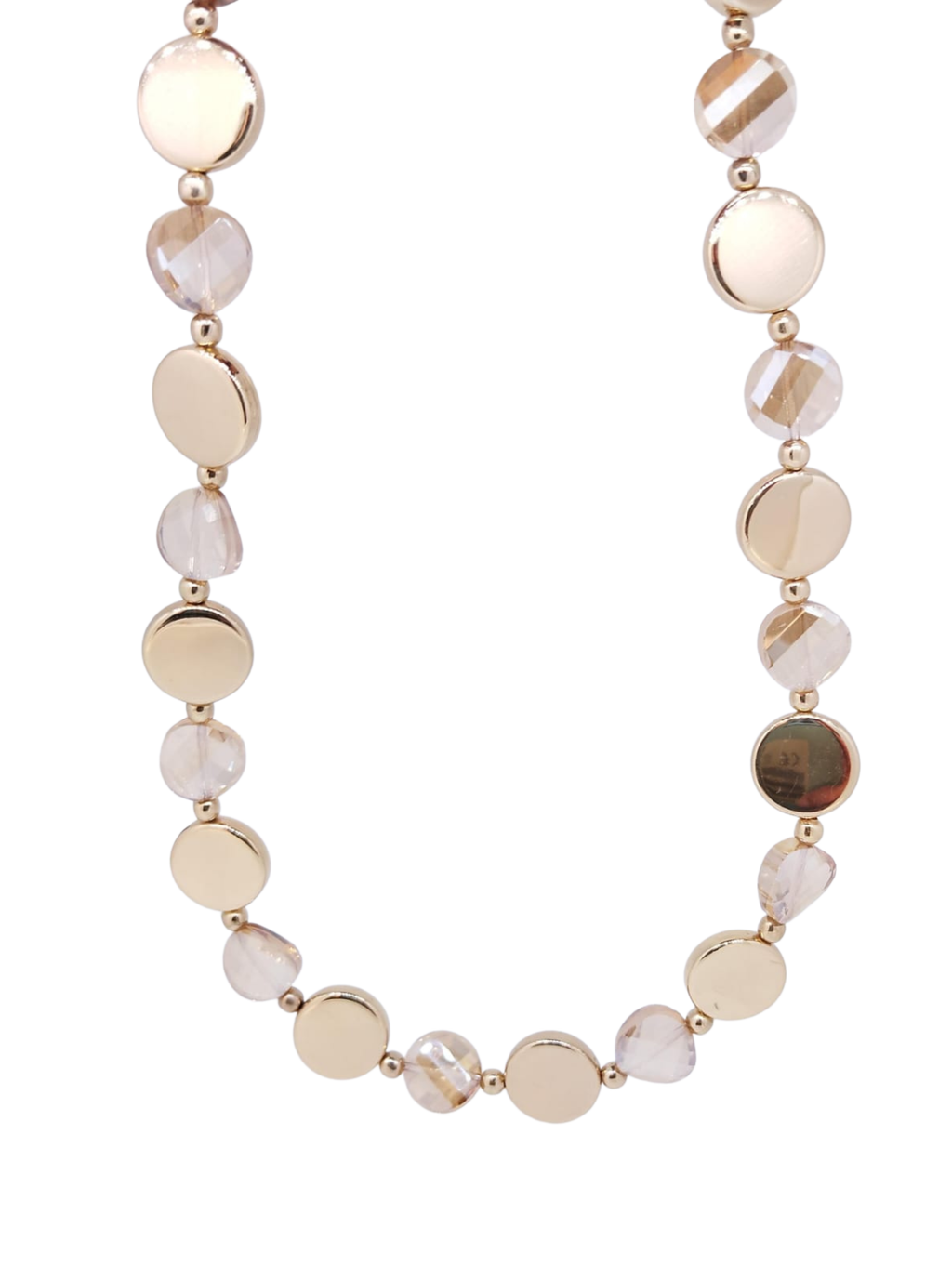 Collar dorado con círculos transparentes y dorados - Oro Laminado