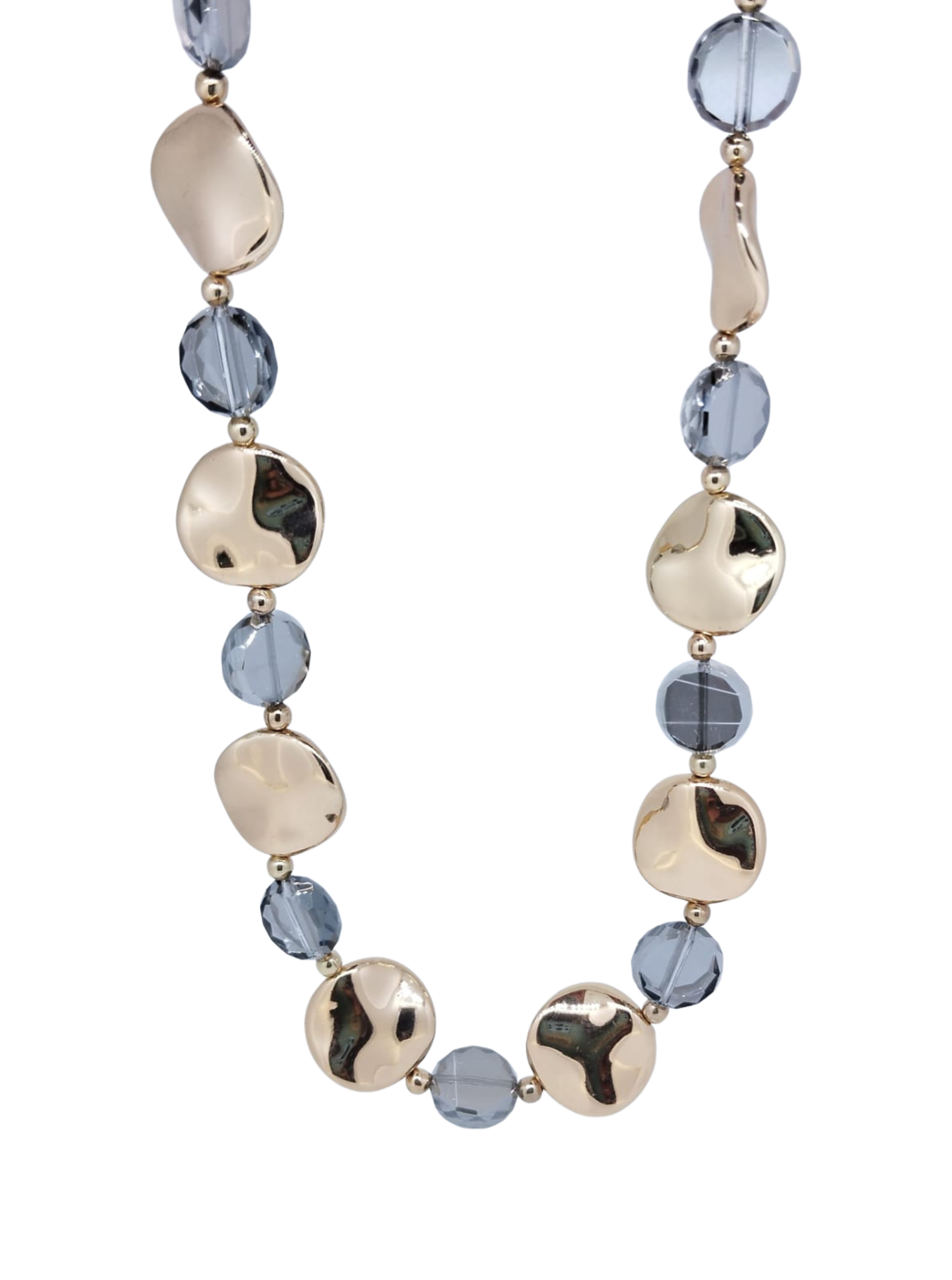 Collar con círculos dorados y transparentes oscuros - Oro Laminado