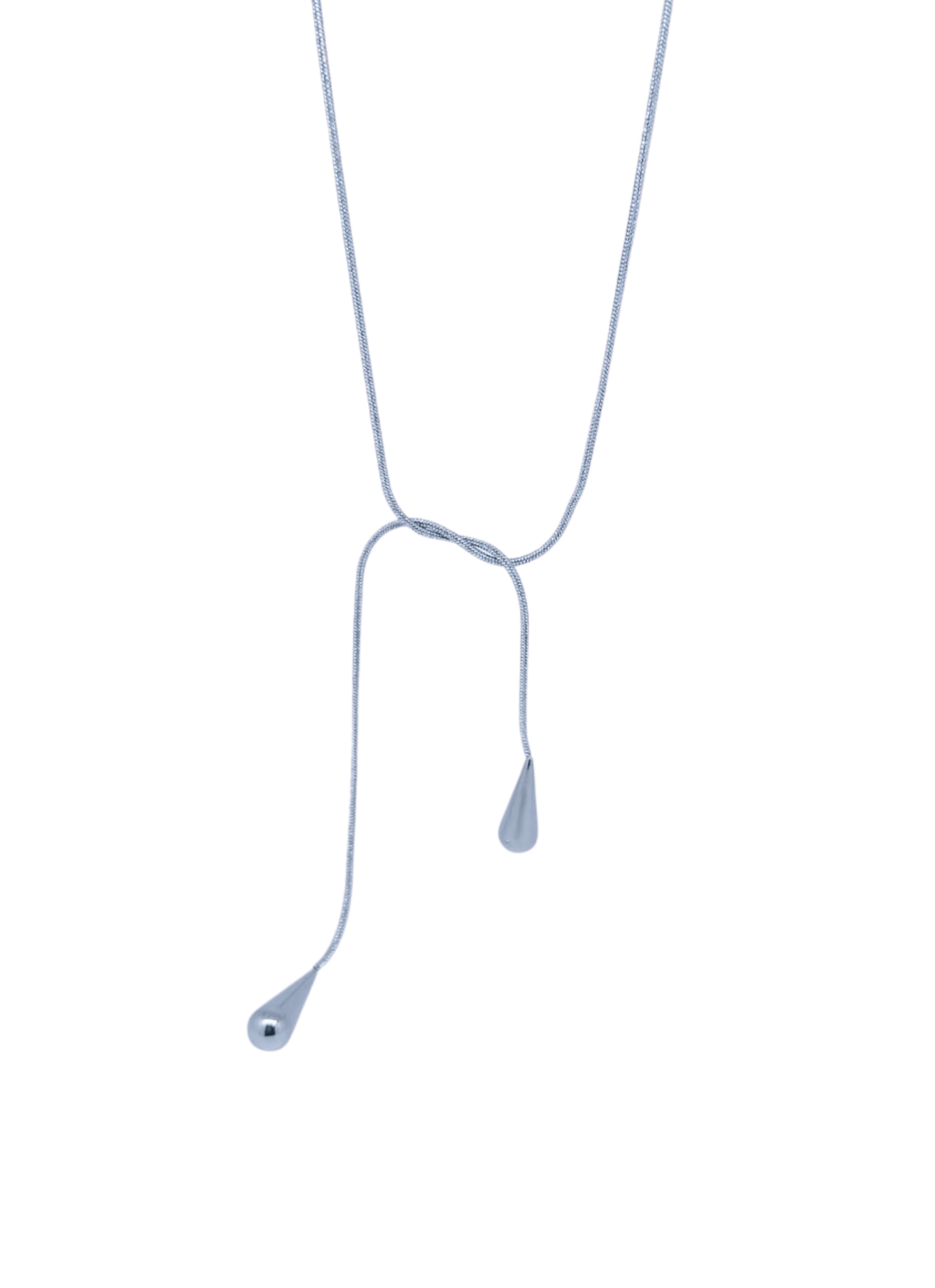 Collar Plateado de Dos Gotas Delicadas Modernas - Acero Inoxidable