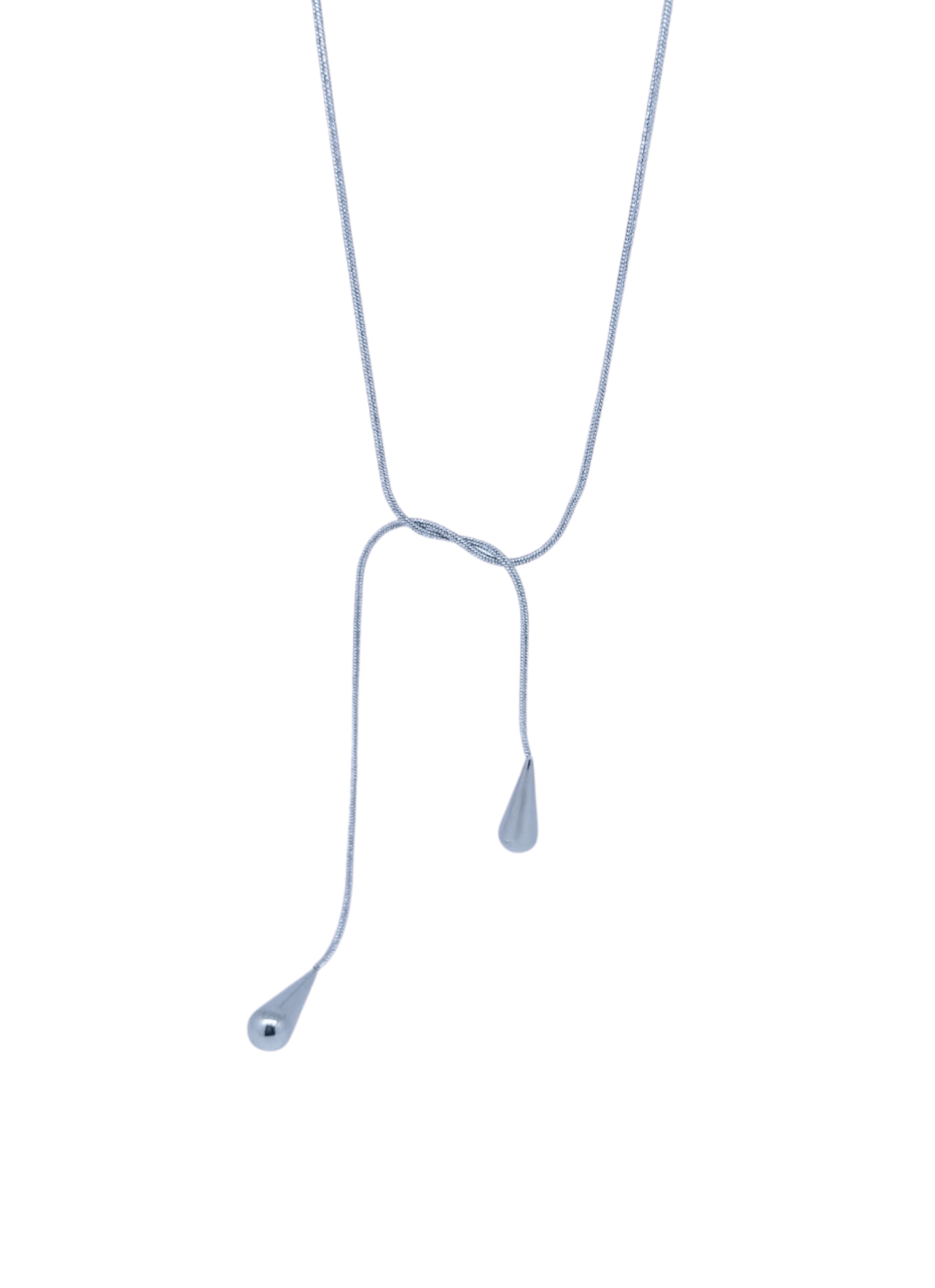 Collar Plateado de Dos Gotas Delicadas Modernas - Acero Inoxidable