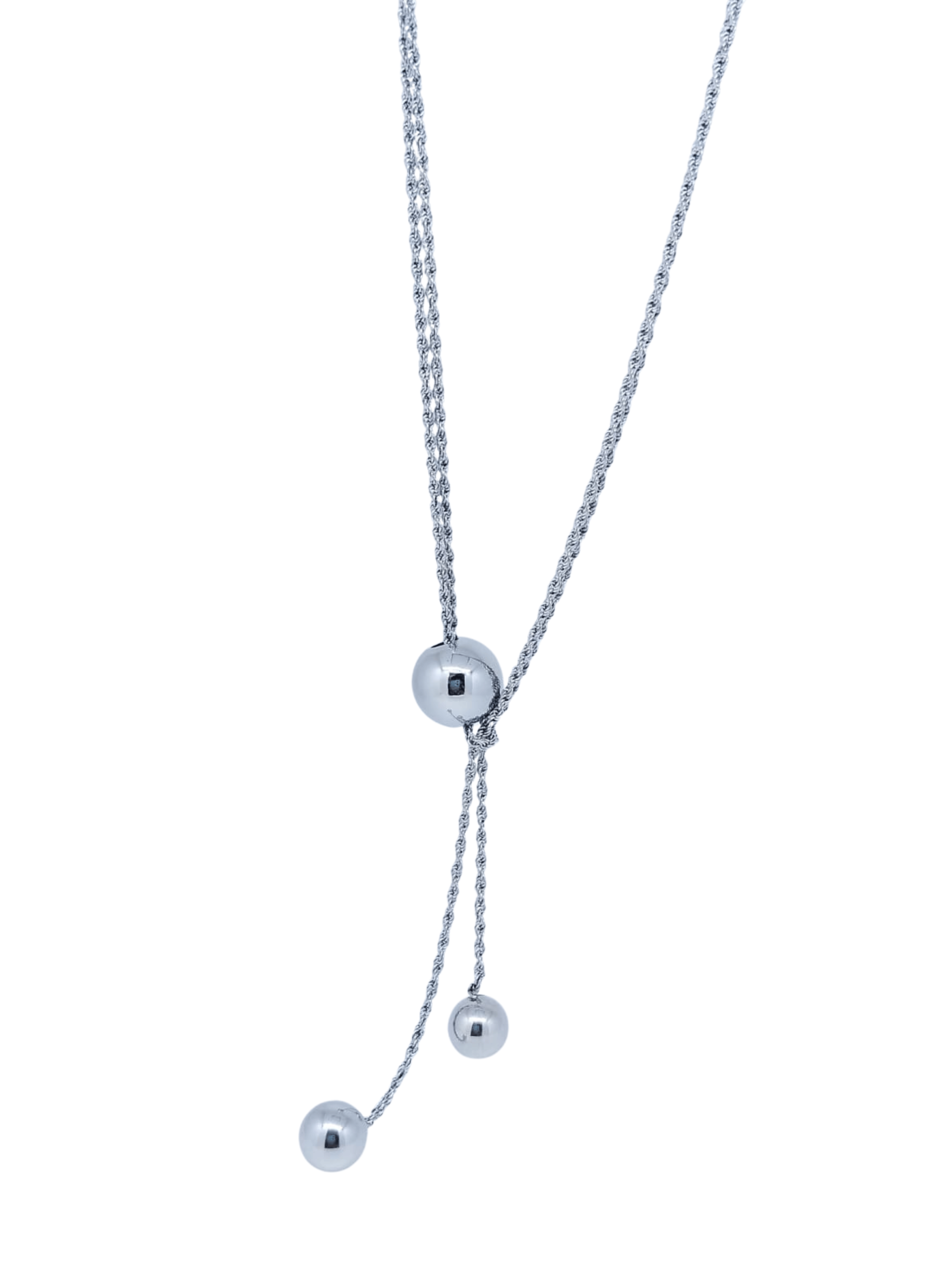 Collar Plateado de Tres Bolitas Delicadas Elegantes - Acero Inoxidable