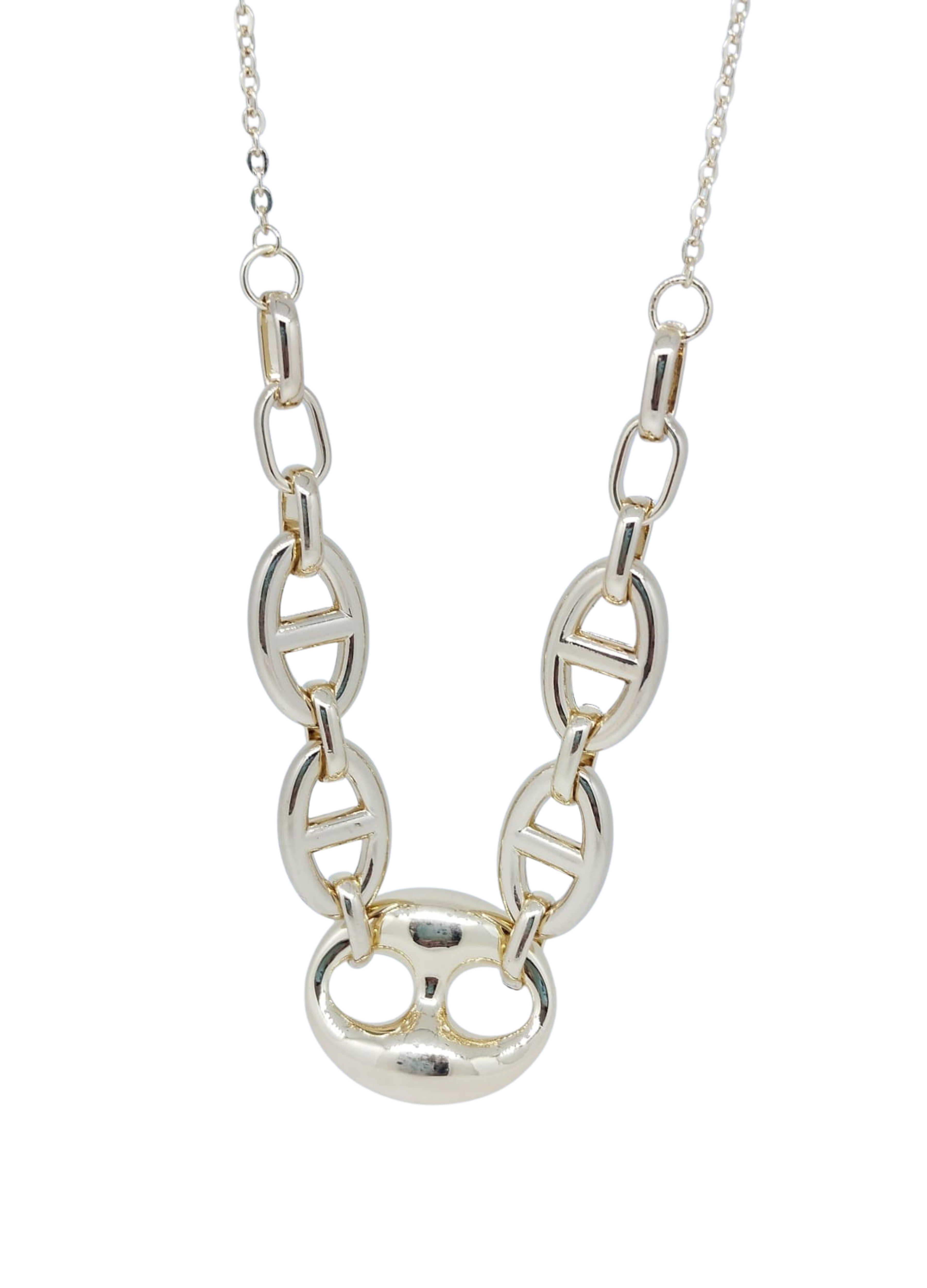 Collar Dorado con Dije Ovalado con Orificios Delicados - Acero Inoxidable