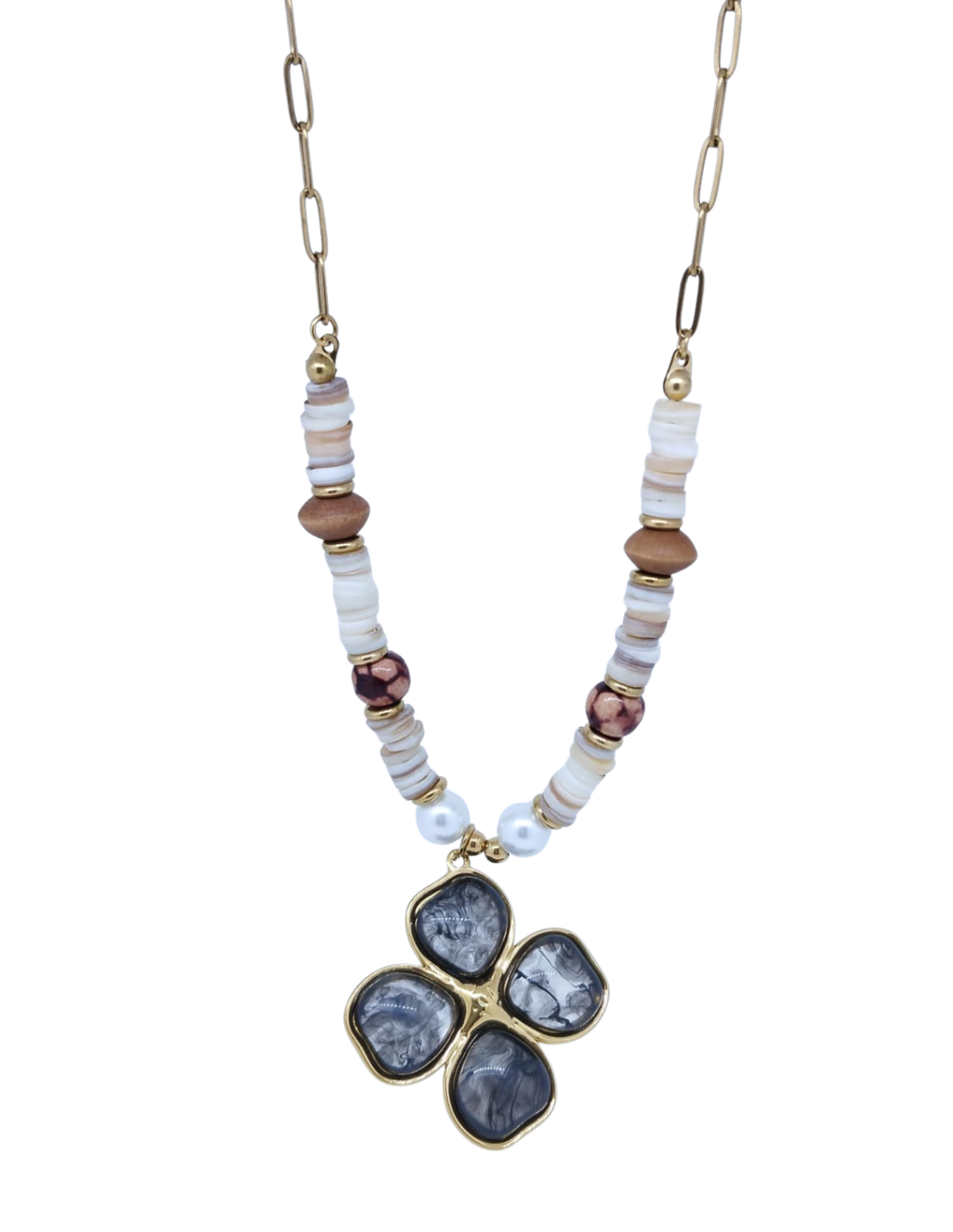 Collar Dorado con Dije de Flor 4 Pétalos - Acero Inoxidable