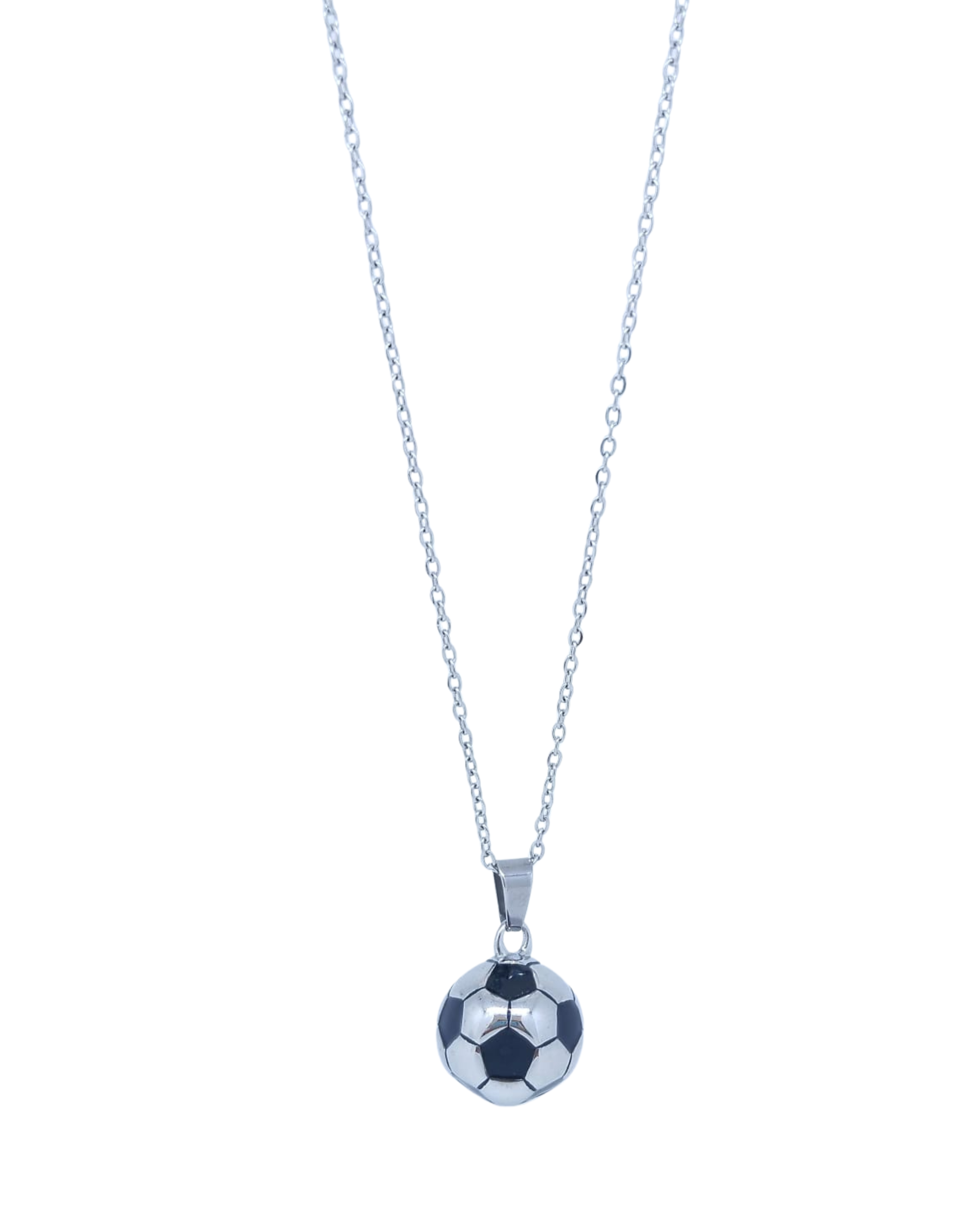 Collar Plateado Balón Futbol Soccer - Acero Inoxidable