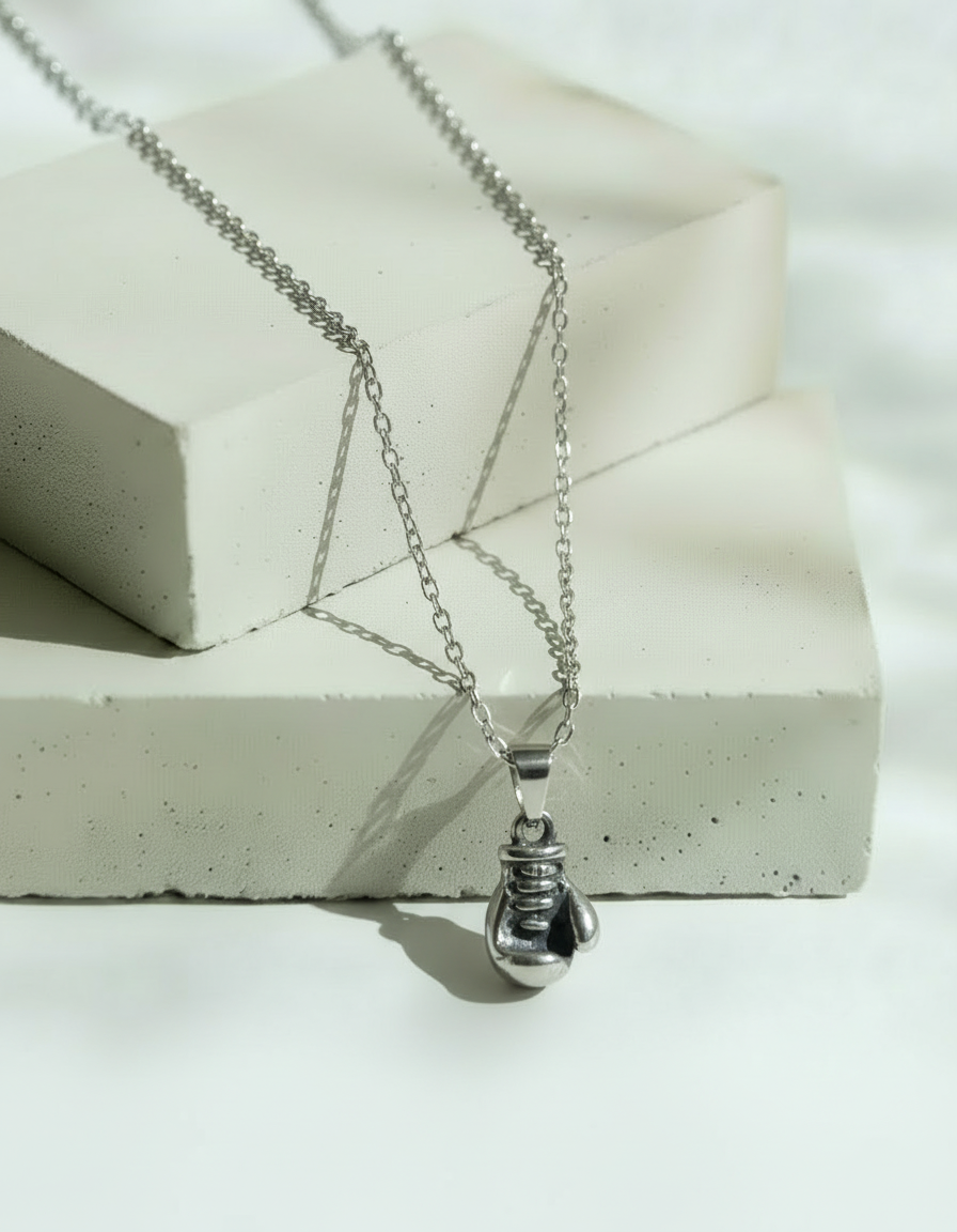 Collar Plateado Guante Box - Acero Inoxidable