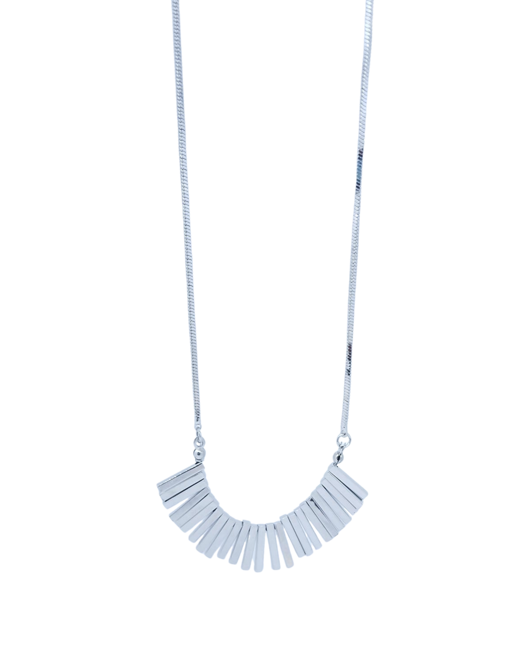 Collar Plateado Barras Colgantes - Acero Inoxidable