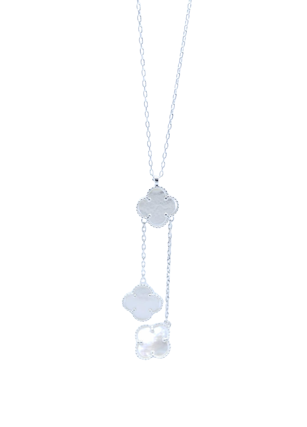 Collar Plateado con Tréboles Plateados – Plata Italiana