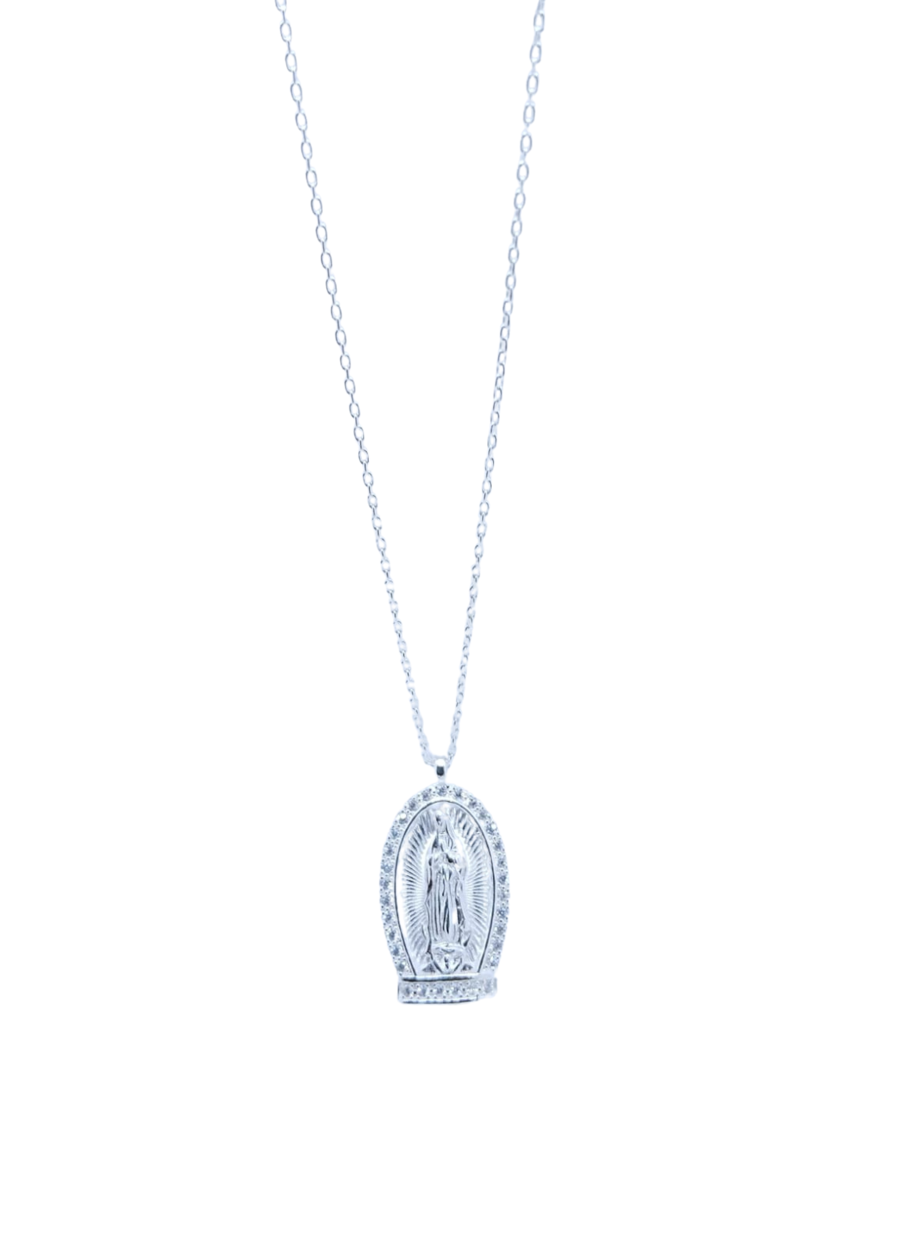 Collar Plateado Virgencita de Guadalupe – Plata Italiana