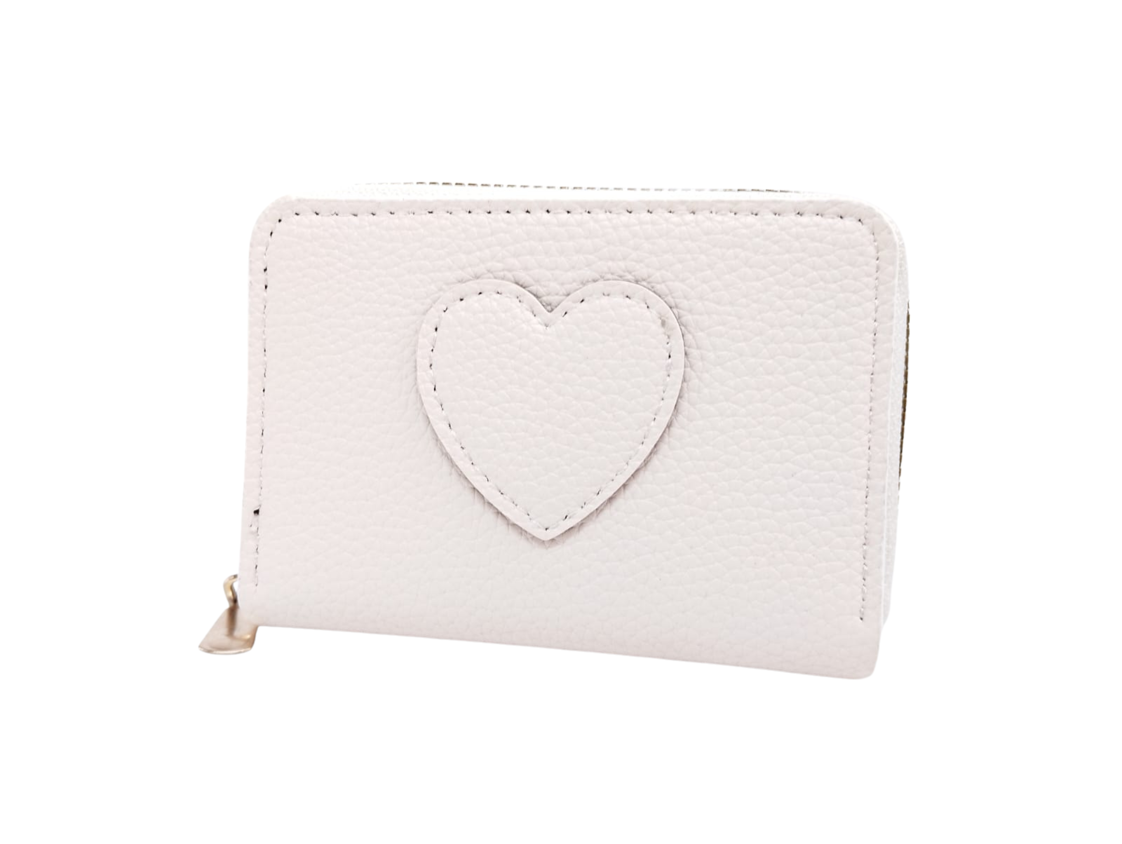 Cartera blanca con textura y corazón al centro - Vinipiel